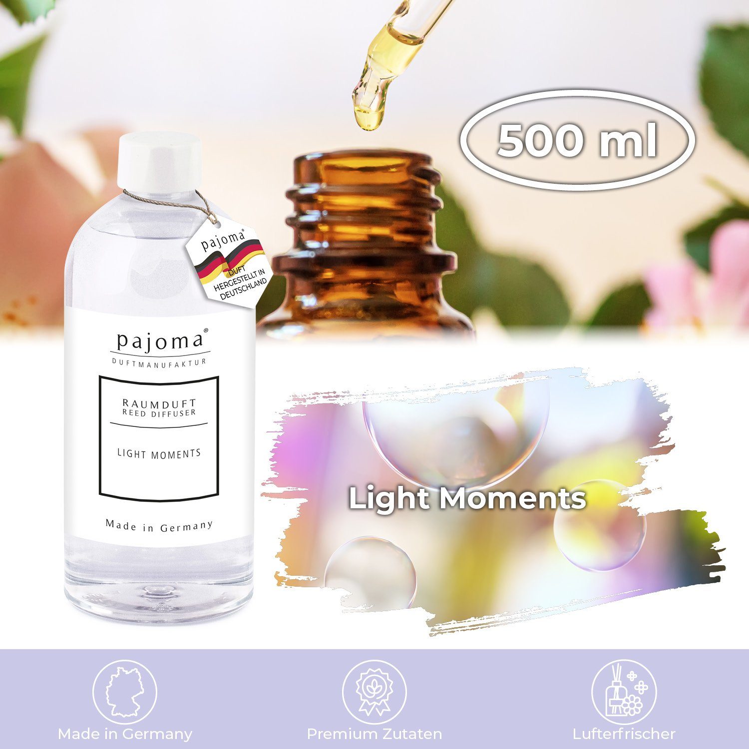 ml, 500 Nachfüller Light pajoma® Raumduft-Behälter Raumduft-Nachfüllflasche Moments, für