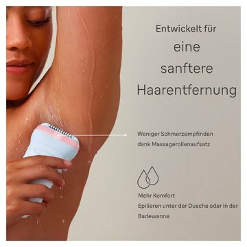 Braun Epilierer Silk-épil 7 7-000, Massagerollenaufsatz, Wet&Dry