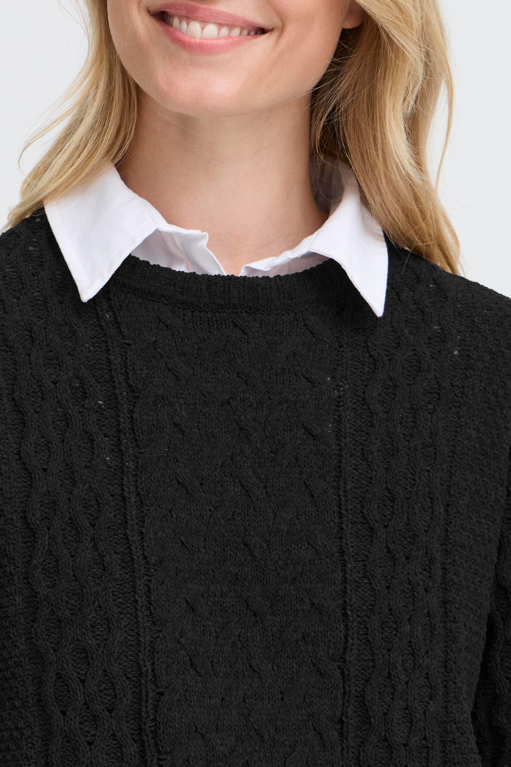 OXMO Strickpullover OXFSanvi Modischer Strickpullover mit integrierter Bluse