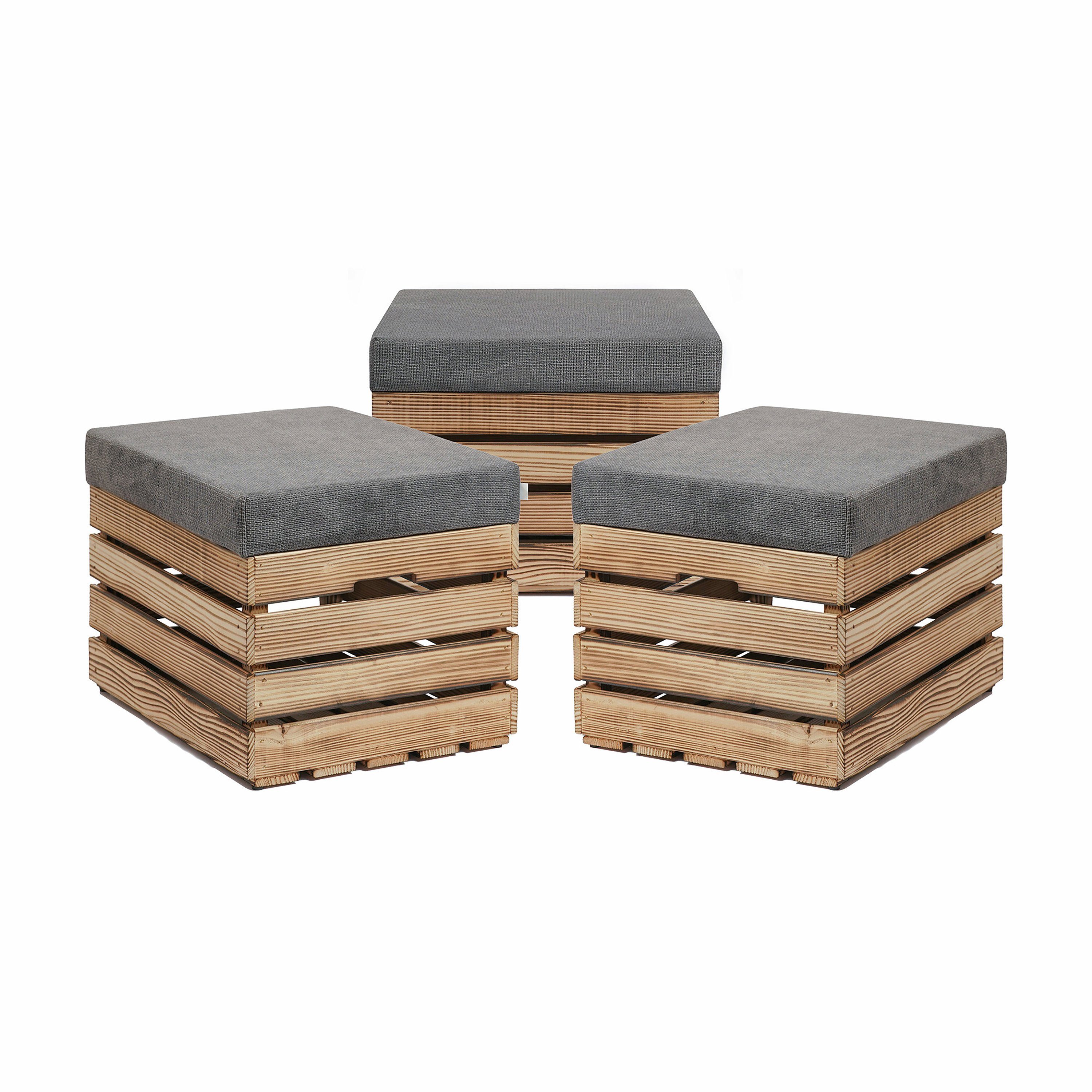 GrandBox Dekokiste GrandBox Sitzhocker Holz 37x40x50 mit Polster, Sitz