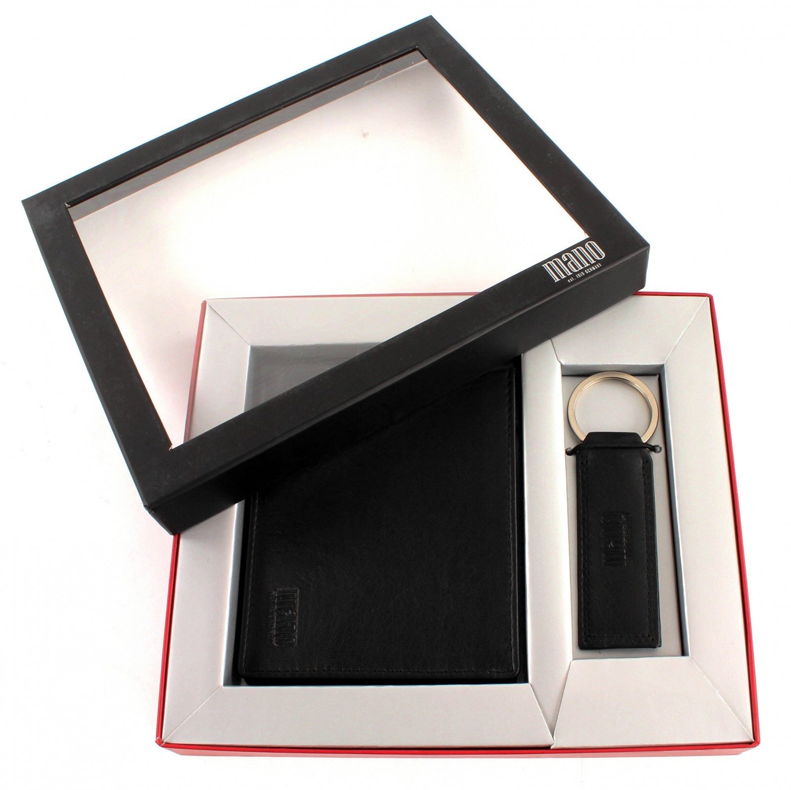 MANO Geldbörse Wallet / Keychain Set (Set, 2-tlg), aus echtem Rindsleder