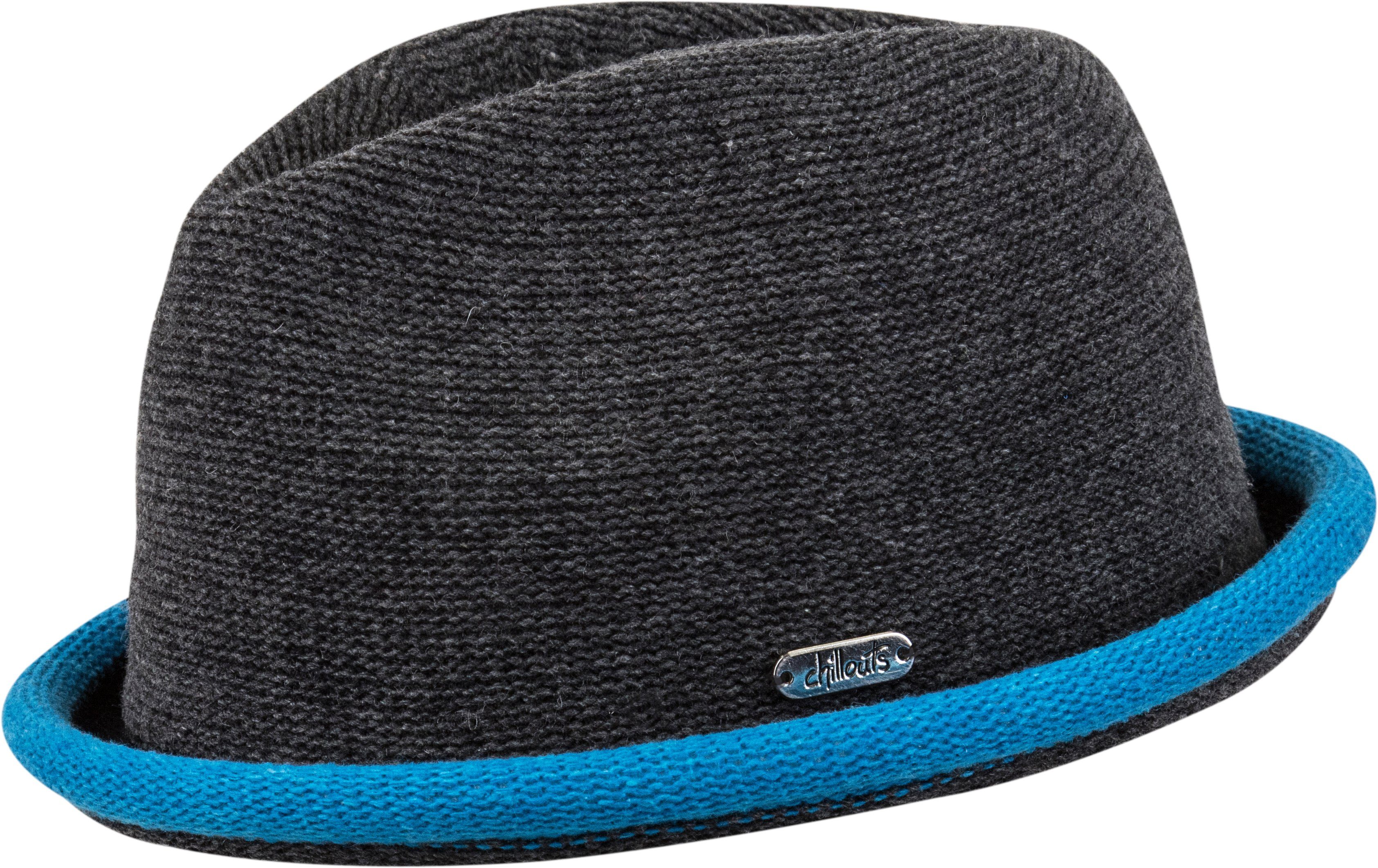 chillouts Sonnenhut Boston Hat Trilby Pork Hut Grau/Blau Pie RP5 Strandhut