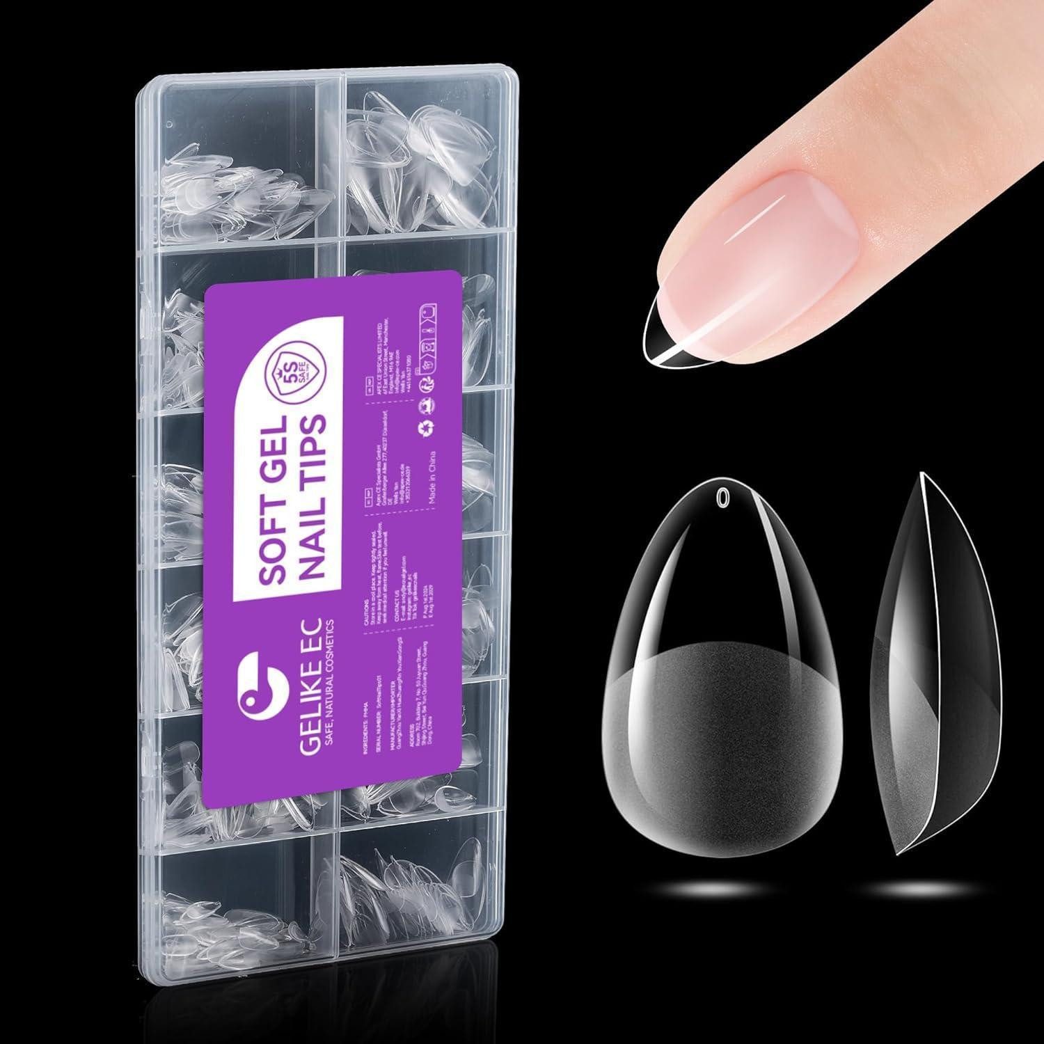 LuxusKollektion Kunstfingernägel Nagelspitzen Mandel 552 Stück 12 Größen 11.Ultra Kurze Mandel-552pcs