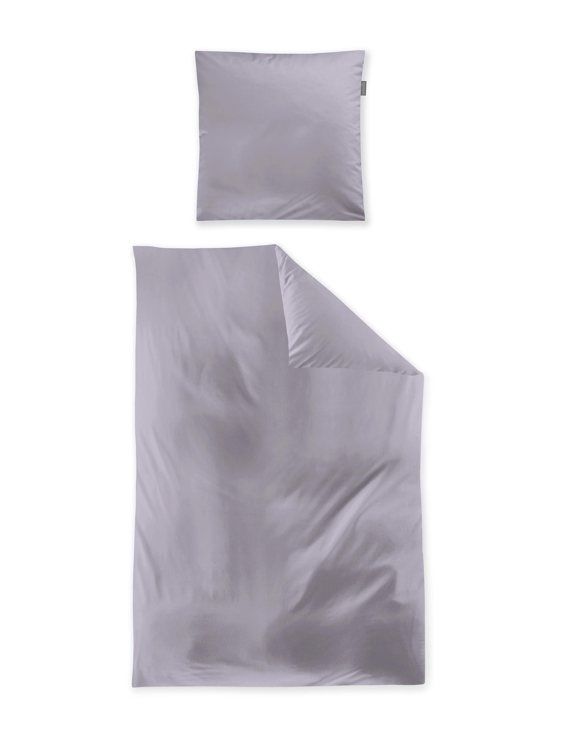 Irisette Bettwäsche Premium Satin Bettwäsche Paris, Mako-Satin, 2 teilig, hochwertige Uni Premium Bettwäsche mit Reißverschluss, 100% Baumwolle