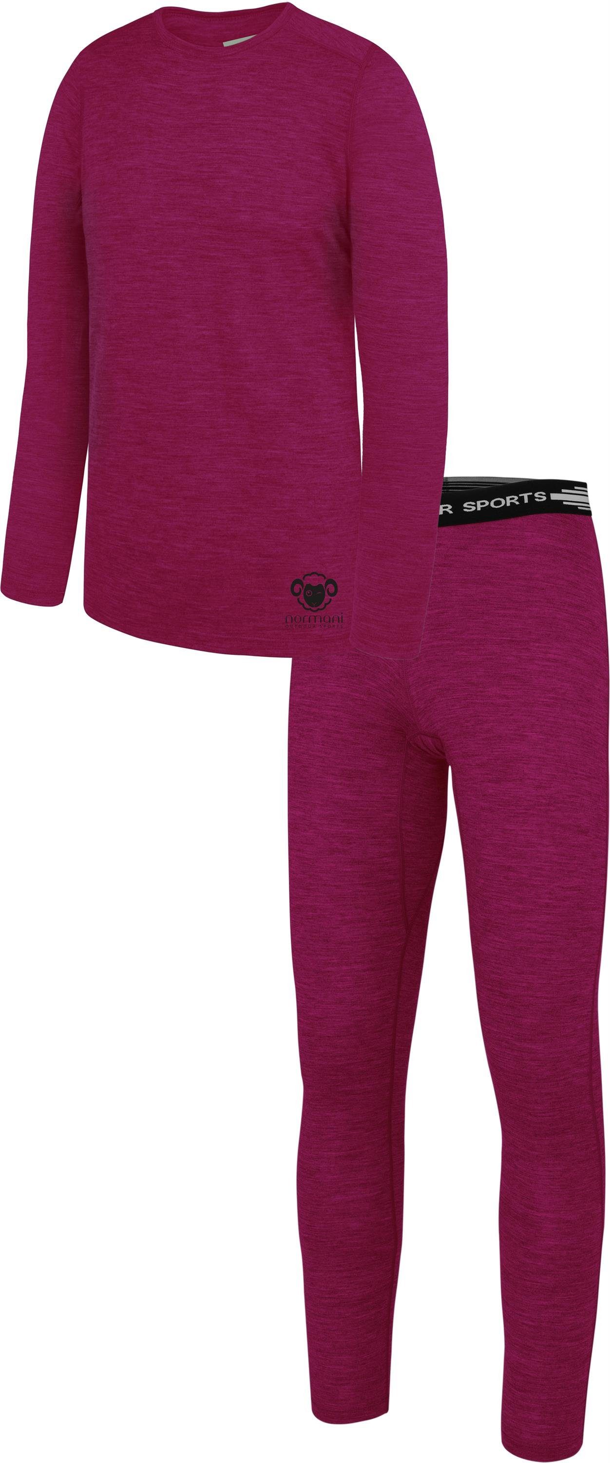 normani Thermohose Kinder Merino Thermo Unterwäsche Ski-Funktionsunterwäsche für Junge und Mädchen – 100 % Merinowolle