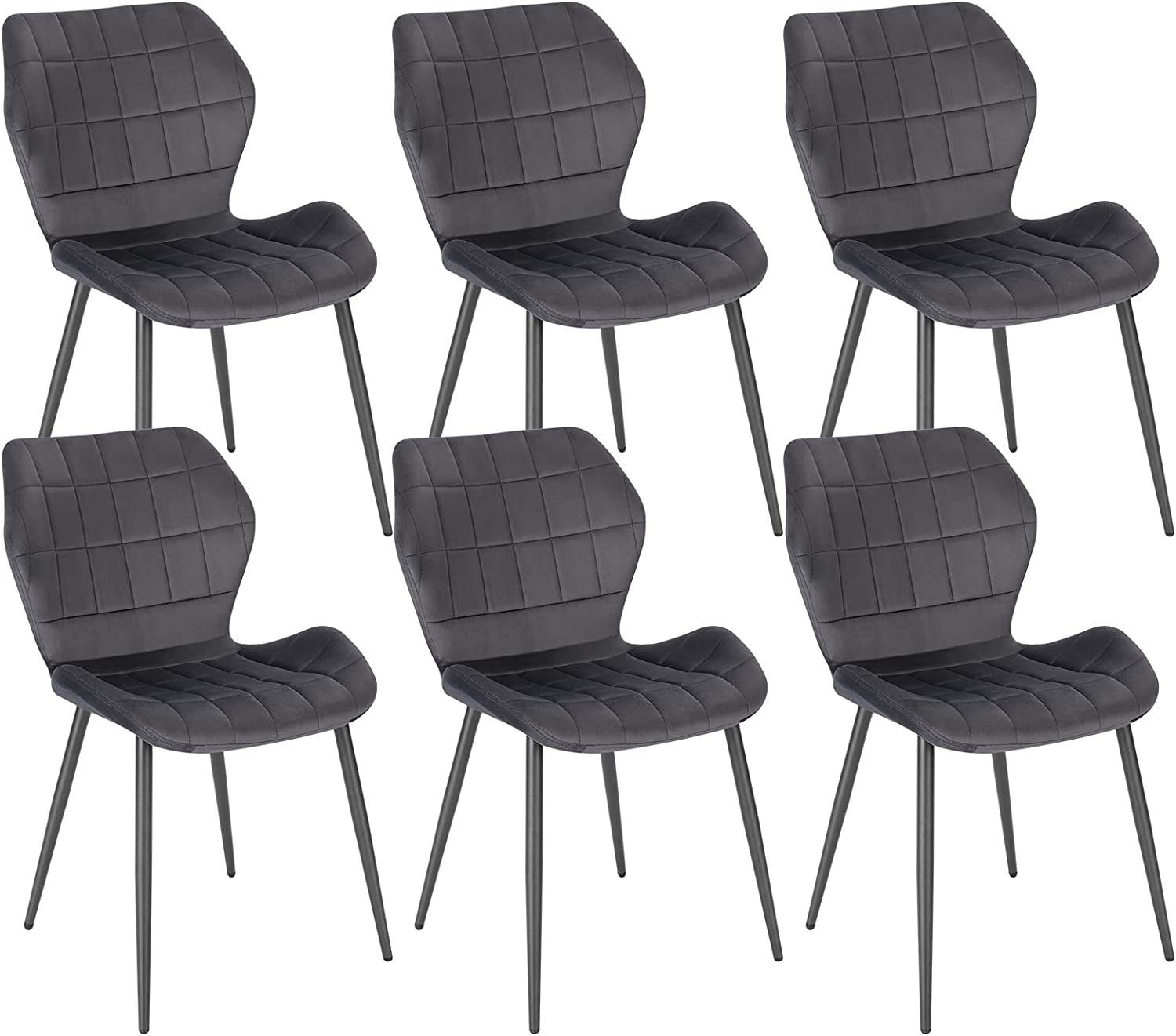 Woltu Esszimmerstuhl (6 St), mit Rückenlehne, gepolsterter Stuhl, Metallbei günstig online kaufen