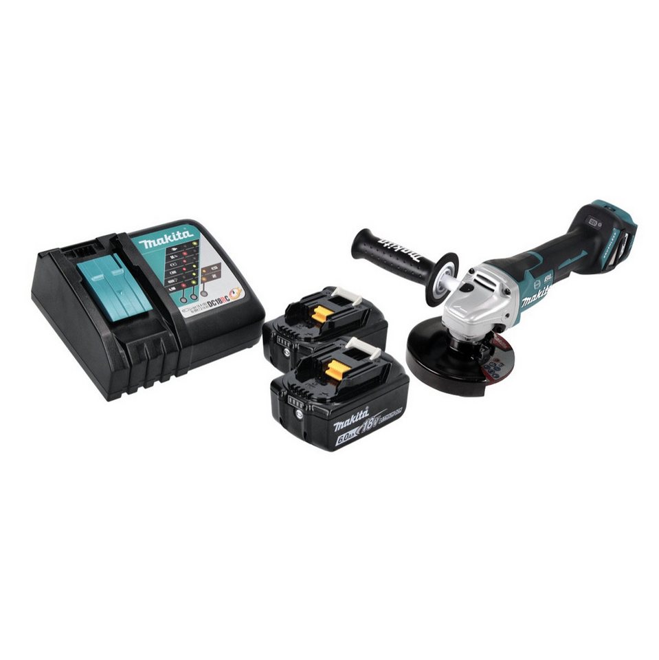 Thumbnail - Makita Winkelschleifer DGA 517 RG Akku Winkelschleifer 18 V 125 mm Brushless + 2x Akku 6,0 A