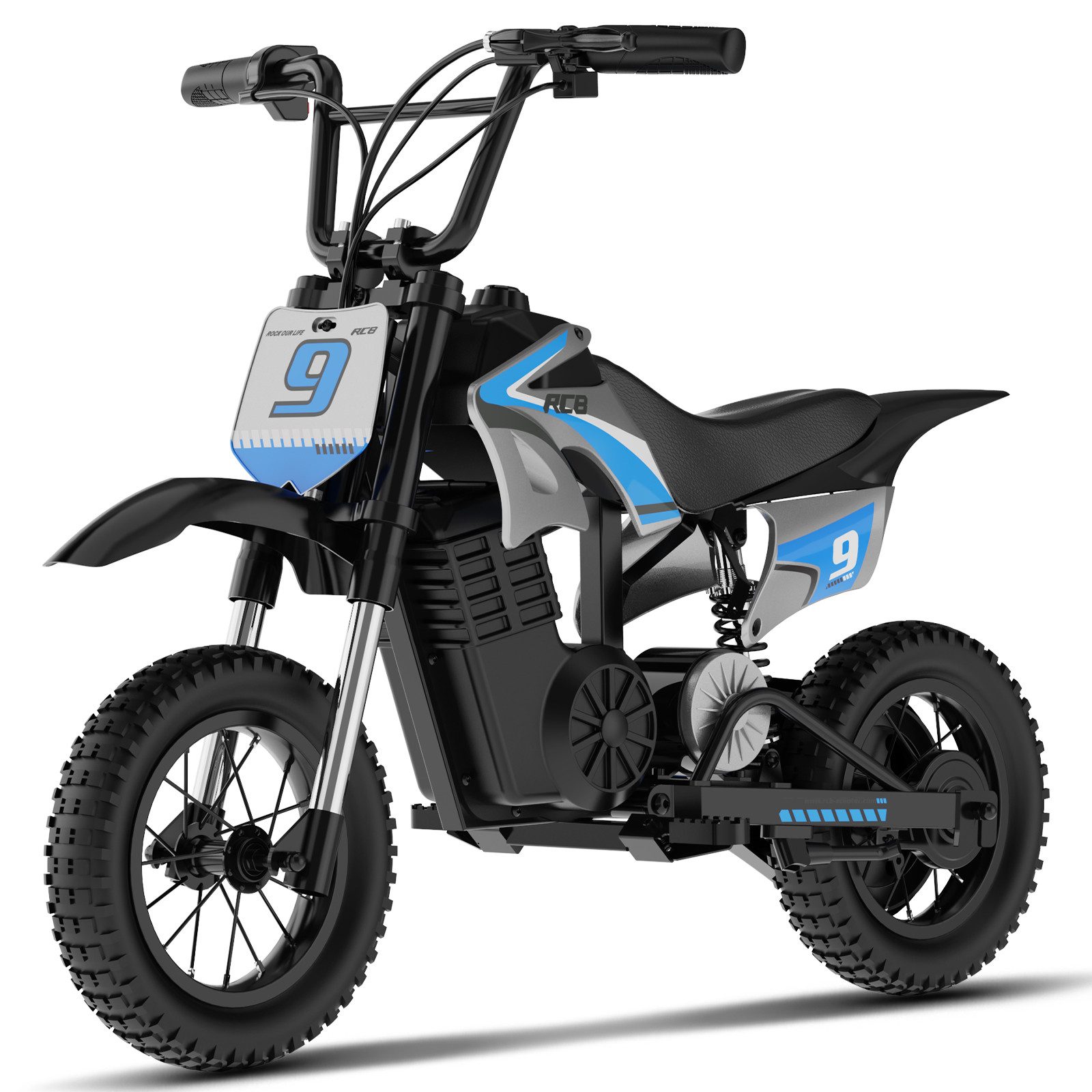 RCB Elektro-Kindermotorrad R9X PRO,3 Geschwindigkeiten bis 25km/h, ab 4 Jahren,mit Schlüsselstart, Belastbarkeit 80 kg, LED-Licht