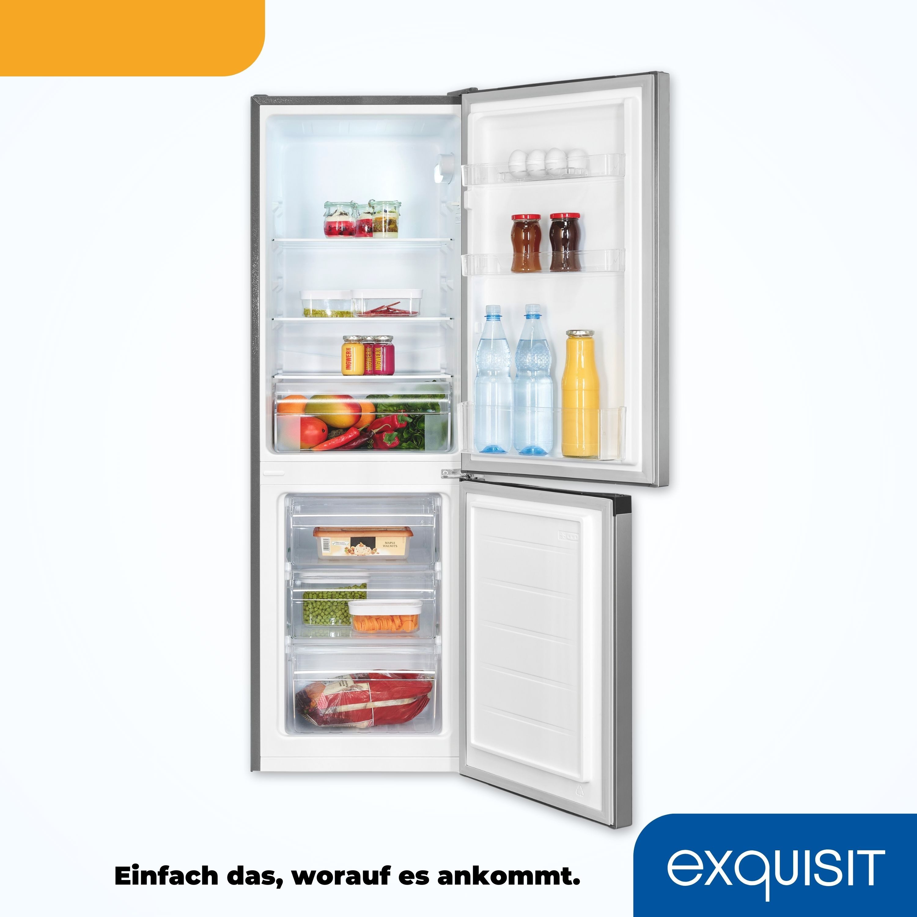 exquisit Kühl-/Gefrierkombination KGC231-60-E-050C, 144 cm hoch, 47,4 cm breit – Bild 5 von 5