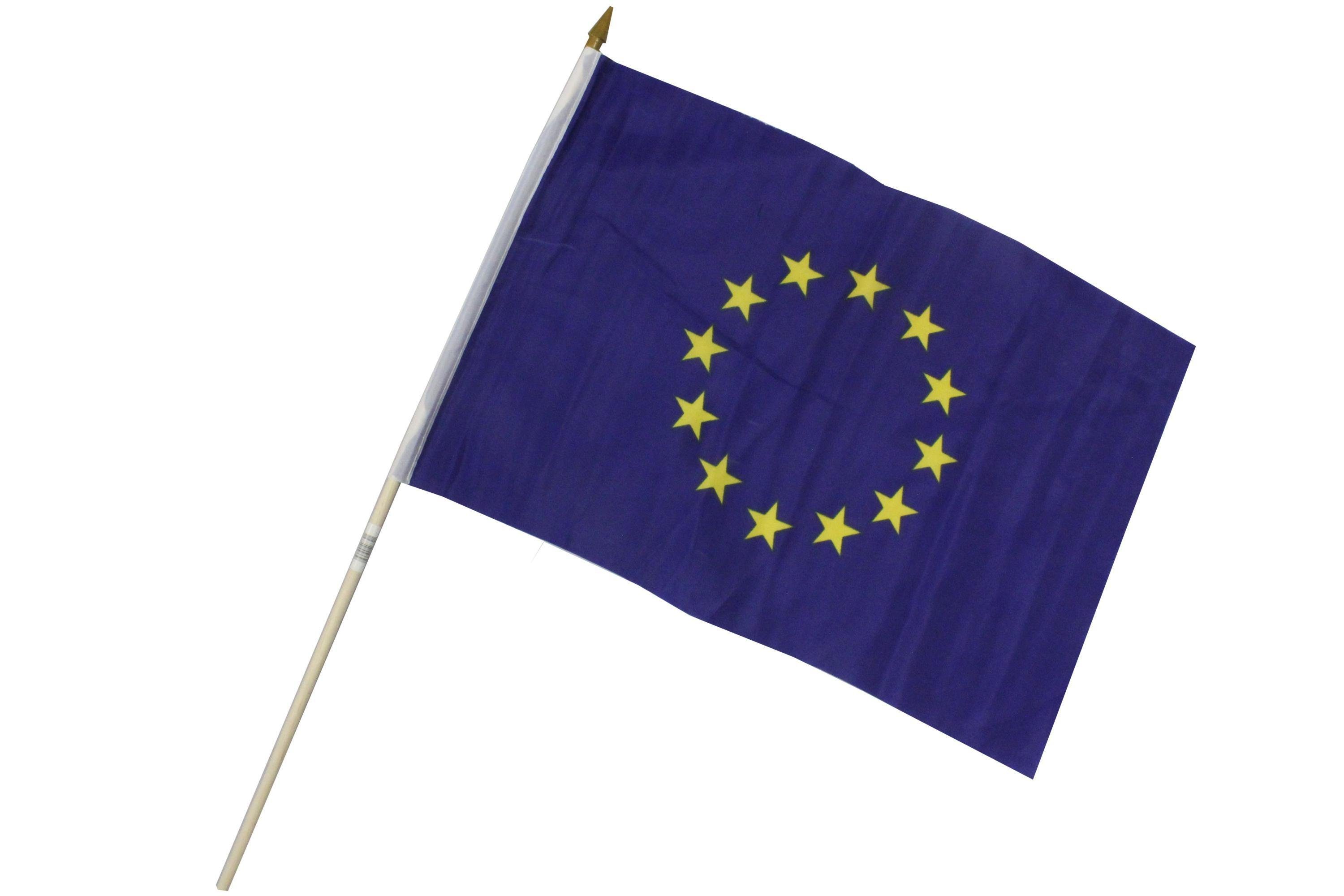 ELLUG Flagge Fahne 30 x 45cm mit Holzstab Höhe 60cm Handfahne Banner Fan