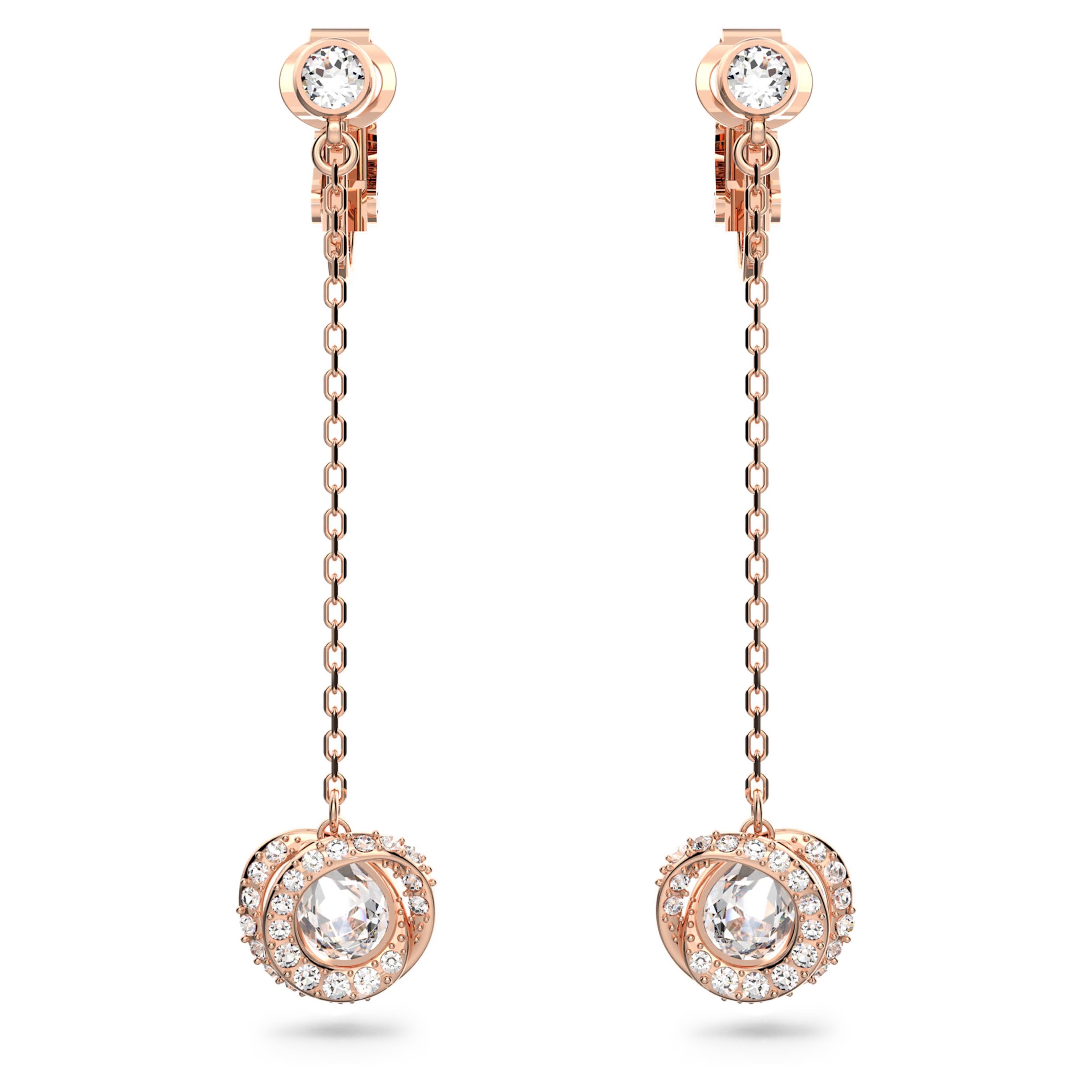 Swarovski Ohrstecker-Set Generation Ohrclips Lang, Weiß, Roségold-Legierung günstig online kaufen