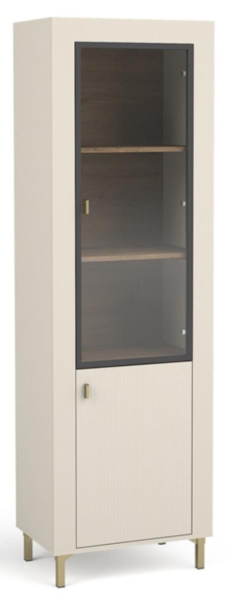 Compleo Vitrine Vitrinenschrank mit Glastüren, gerillte günstig online kaufen