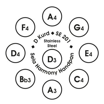 Sela Handpan SE201 Harmony D Kurd mit Pflege-Öl