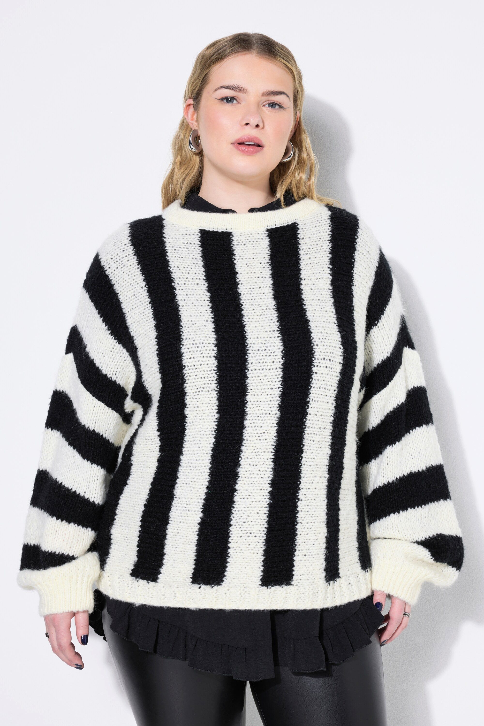 Strickpullover Pullover oversized Längsstreifen