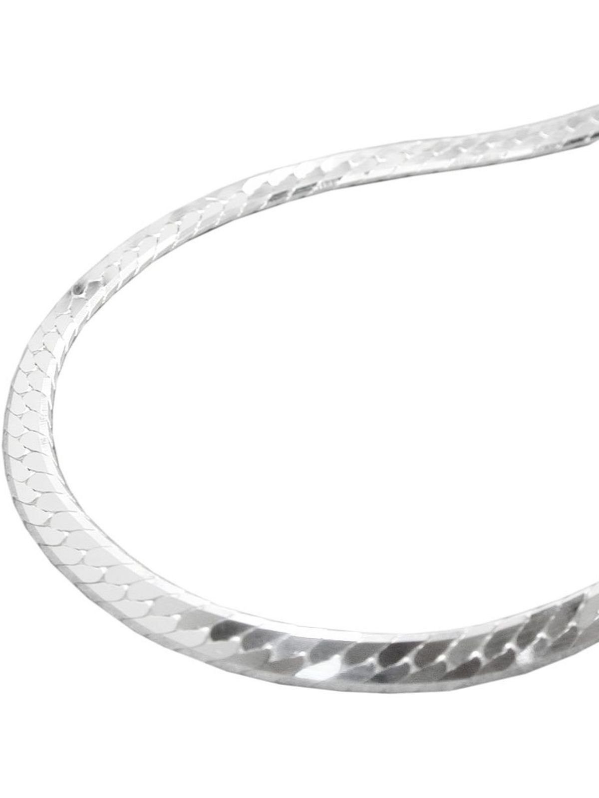 Gallay Kette ohne Anhänger 3mm Panzerkette flach gedrückt glänzend diamantiert Silber 925 42cm (1-tlg)