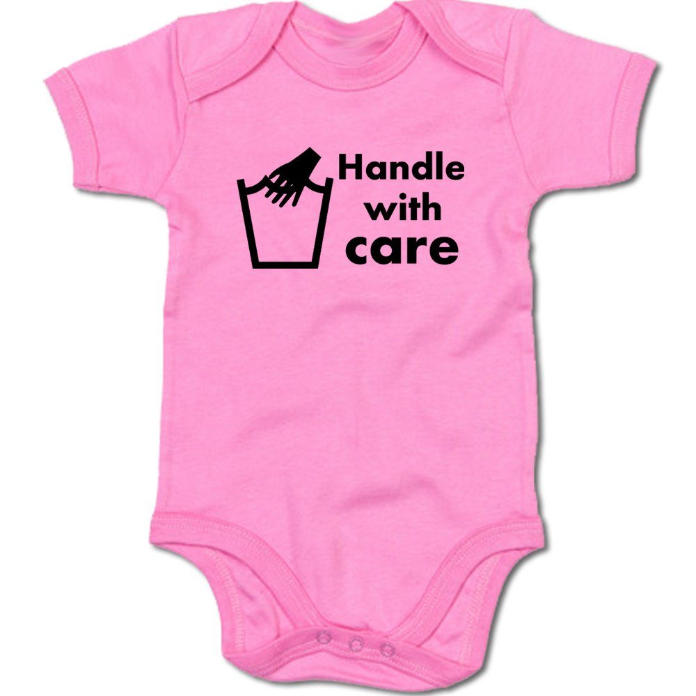G-graphics Kurzarmbody Baby Body - Handle with care mit Spruch / Sprüche • Babykleidung • Geschenk zur Geburt / Taufe / Babyshower / Babyparty • Strampler