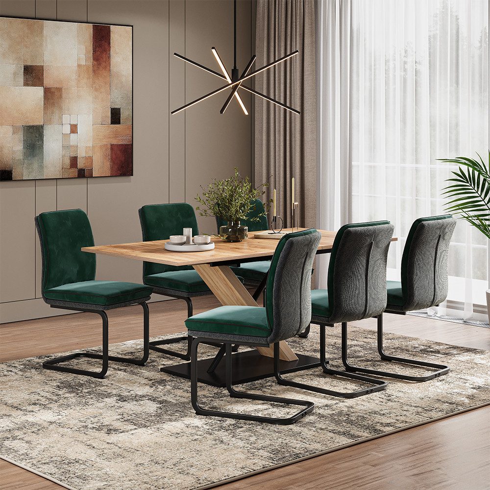 Vicco Esszimmerstuhl Eleganza, Grün, 4er Set günstig online kaufen