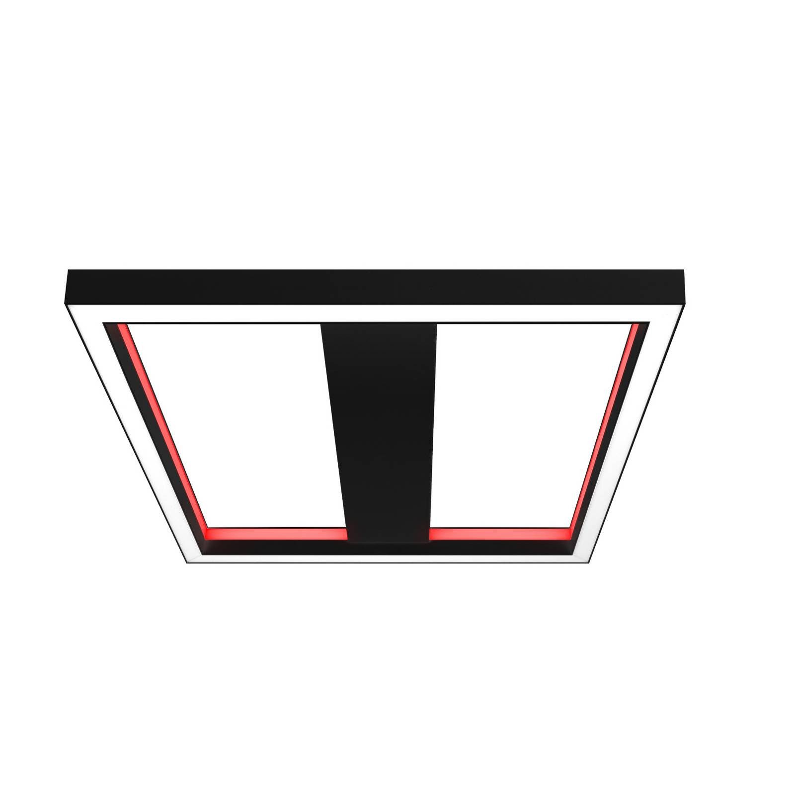 Lucande Deckenleuchten Tjado, LED, Metall, Schwarz Farbwechsel RGB + weiß IP20 mit Fernbedienung, LED 31 W gesamt, Farbwechsel RGB + weiß