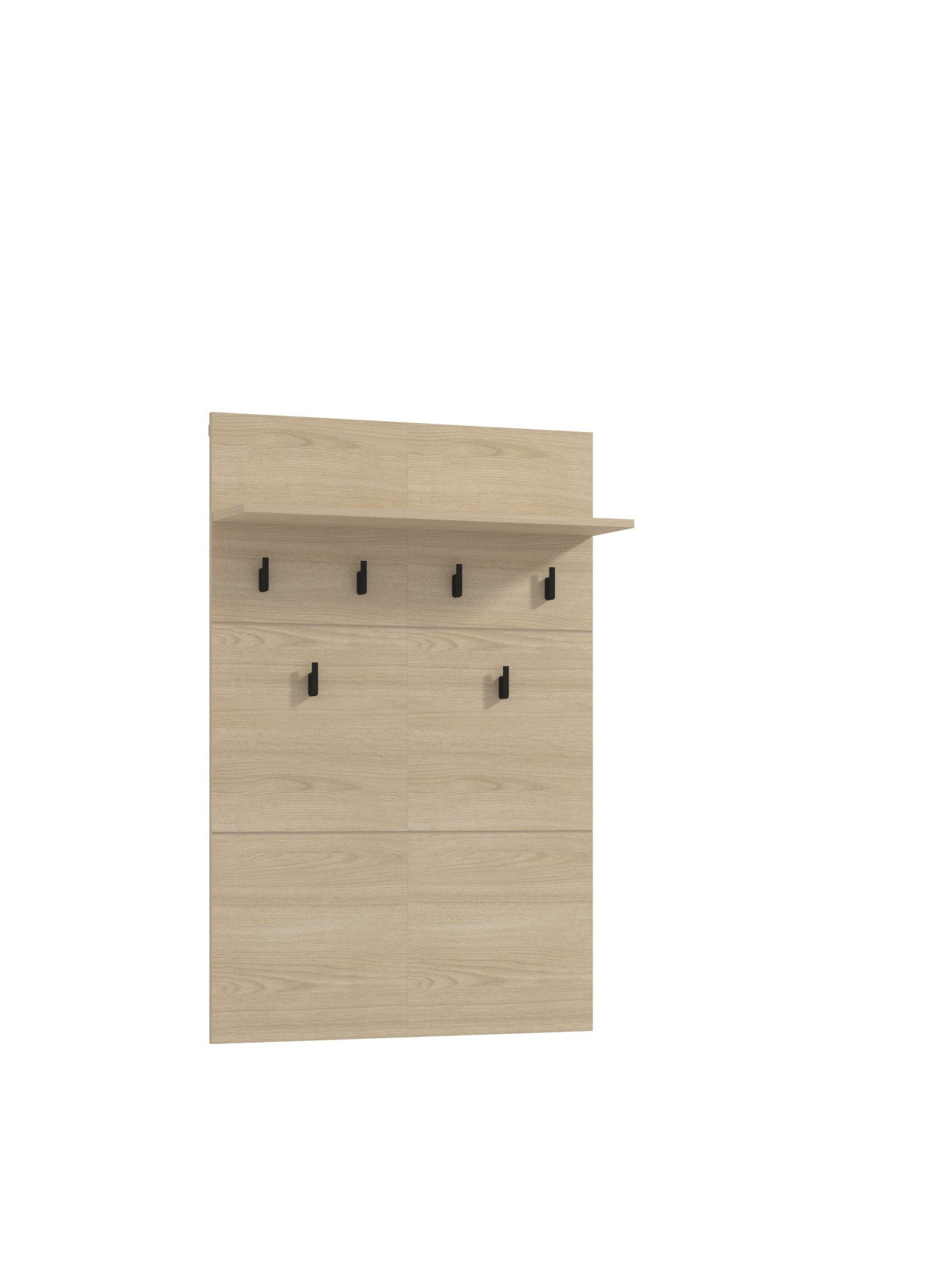 Home affaire Garderobenpaneel Rathlin, Wandregal Wandpaneel, Wandgarderobe praktisch & stillvoll, mit 6 Kleiderhaken und Ablage für Accessoires, Breite 77 cm