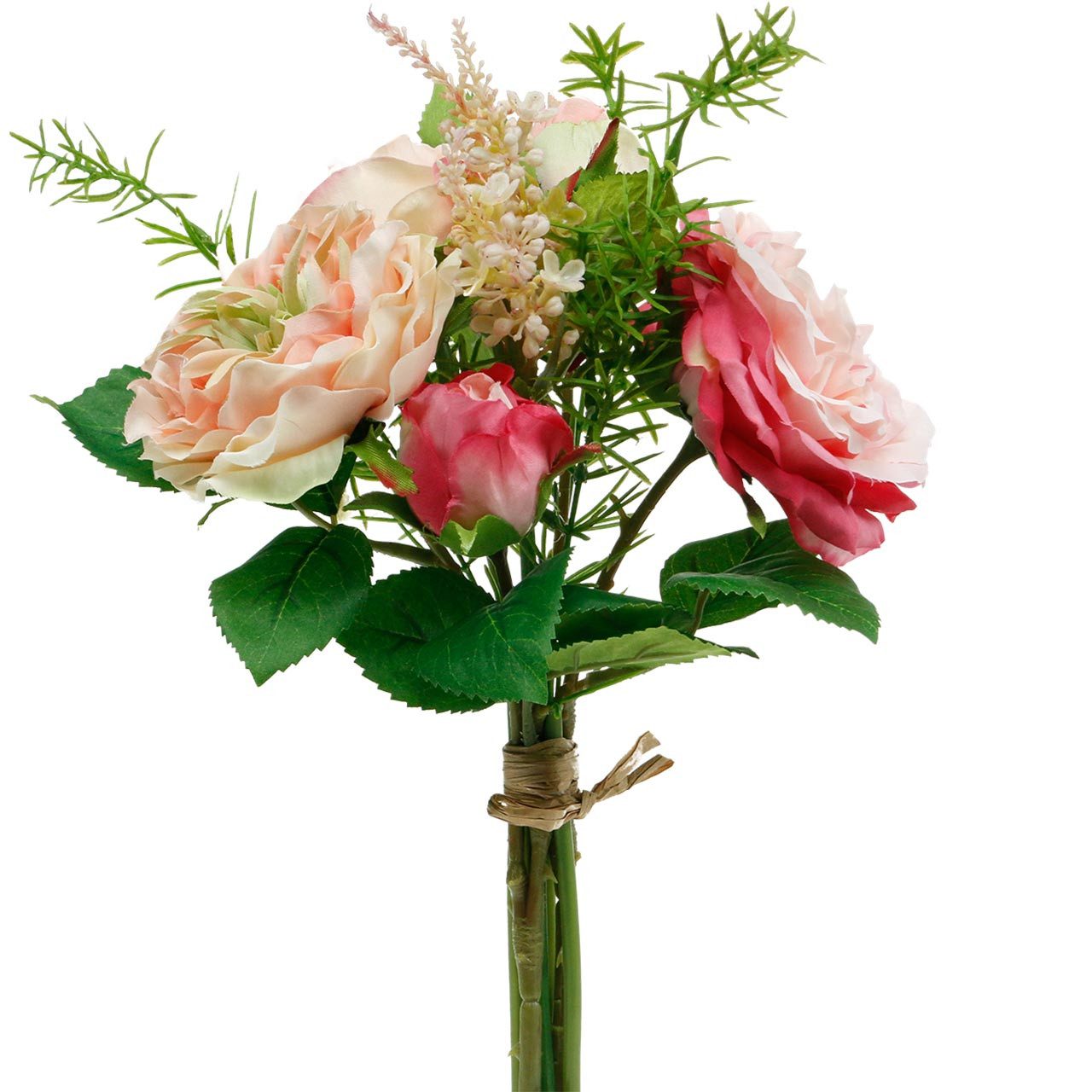 Kunstblume Rosenstrauß Kunstblumen Rosa Seidenrosenstrauß Deko Frühling, Florists Products, Höhe 35 cm
