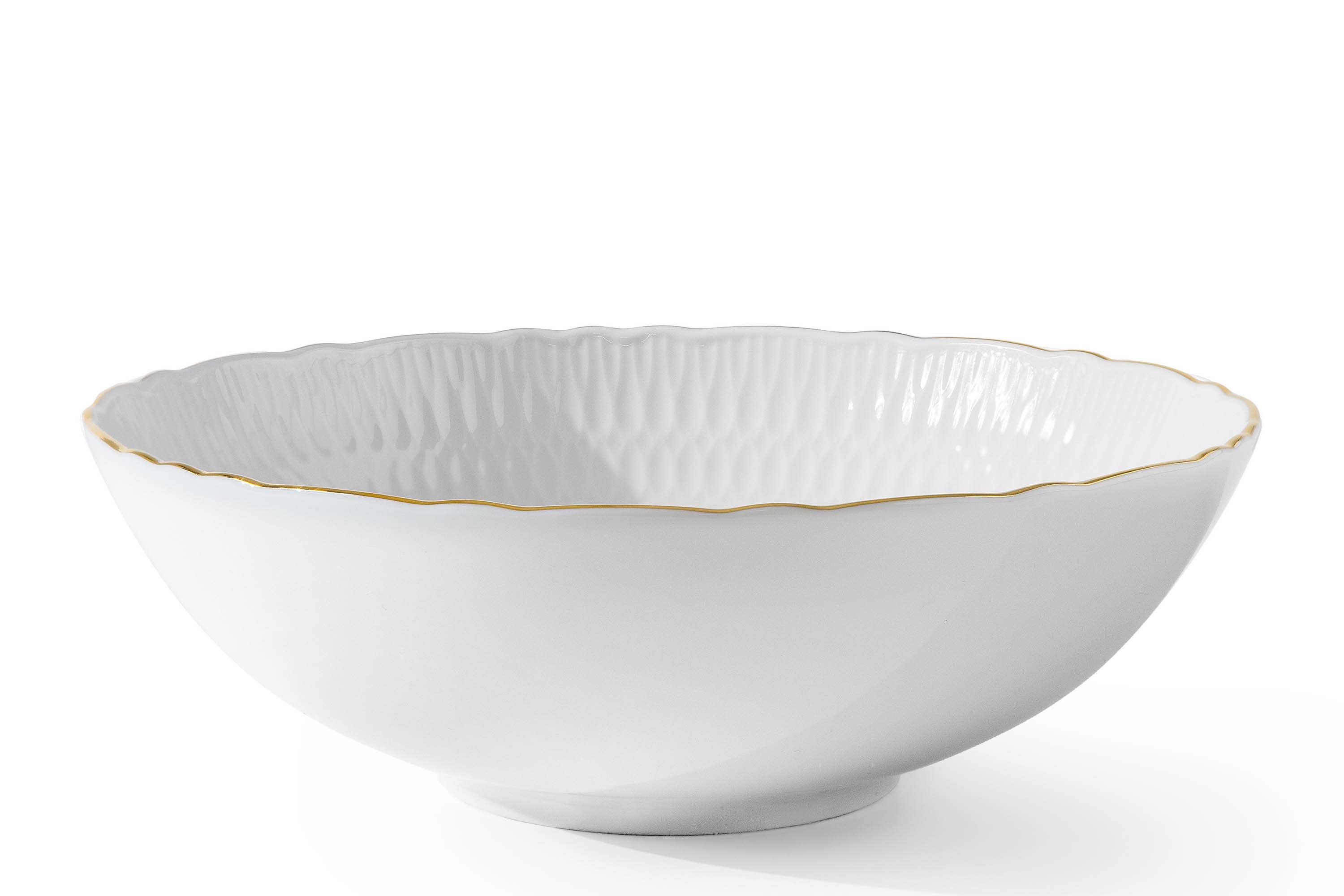 KONSIMO® Schüssel CMIELOW SOFIA Salatschüssel-Set, Servierschale, elegante Verzierung, Porzellan, Hochwertiges Premium-Porzellan, in zwei Größen, handgefertigt