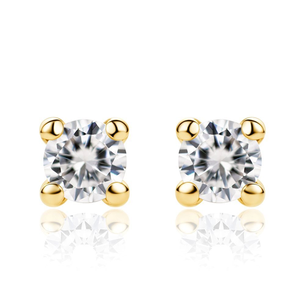 Miore Paar Ohrstecker MA9159YE Damen Ohrstecker mit weißem Zirkonia aus Echtgold, 9 Kt. 375 Gelbgold