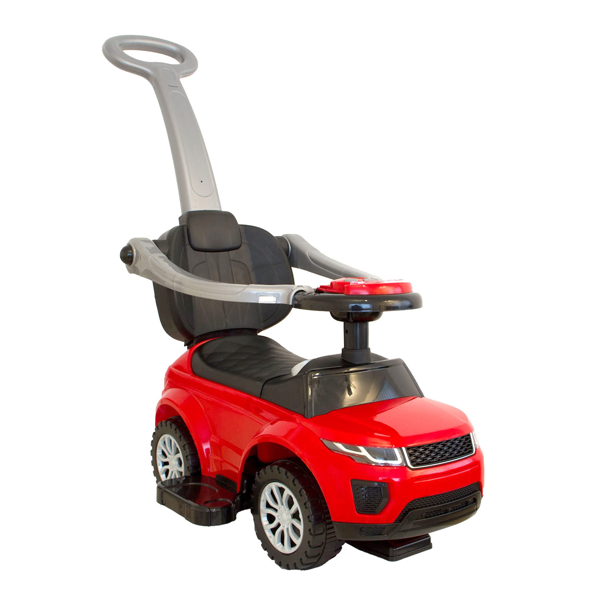 Lemodo Rutscherauto Kinderfahrzeug mit Sicherheitsbügel und Schiebestange, Rutschauto mit abnehmbarer Schiebestange und Fußablage