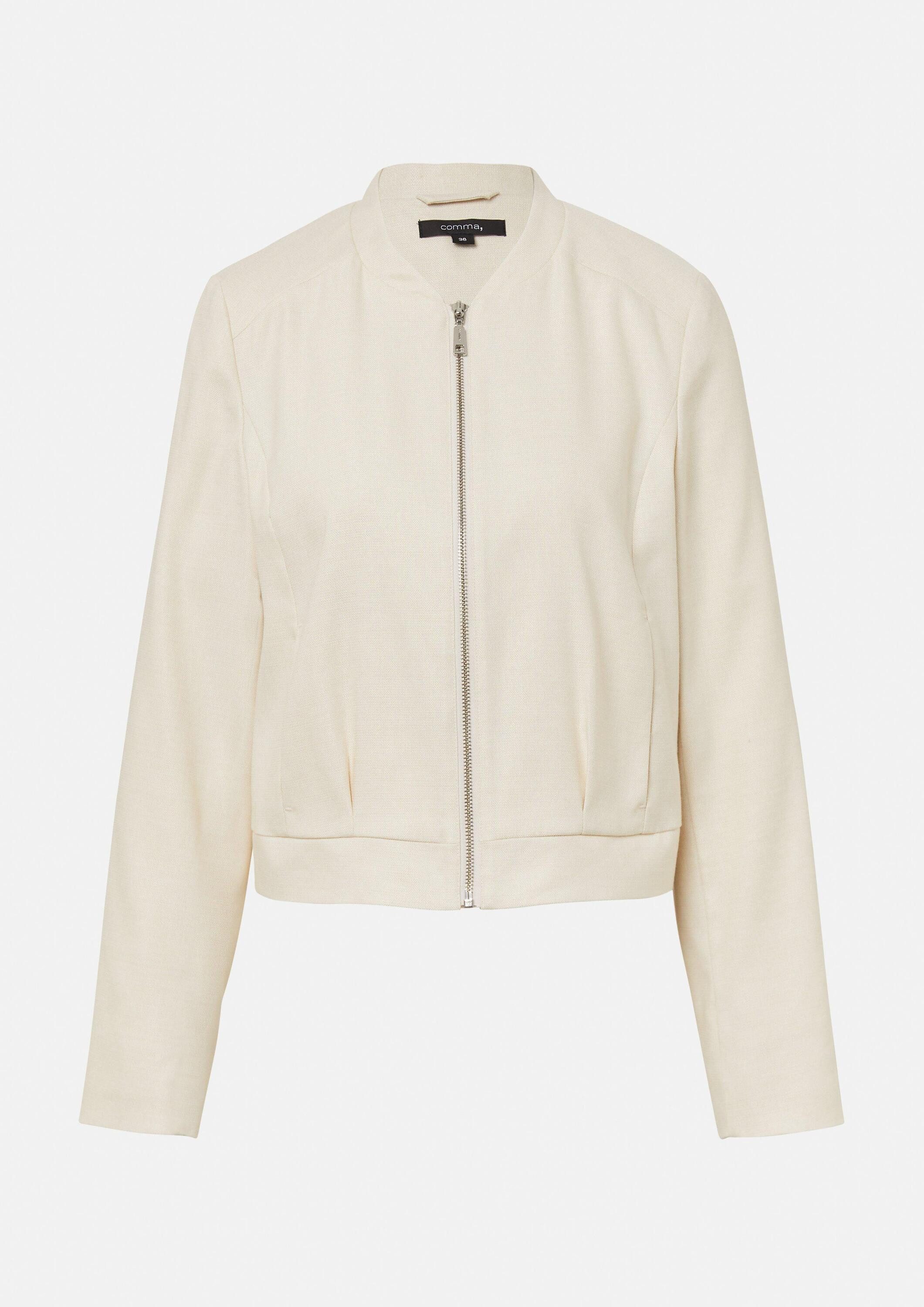 comma Funktionsjacke Indoor-Jacke Leinemix-Jacke im Boxy Fit