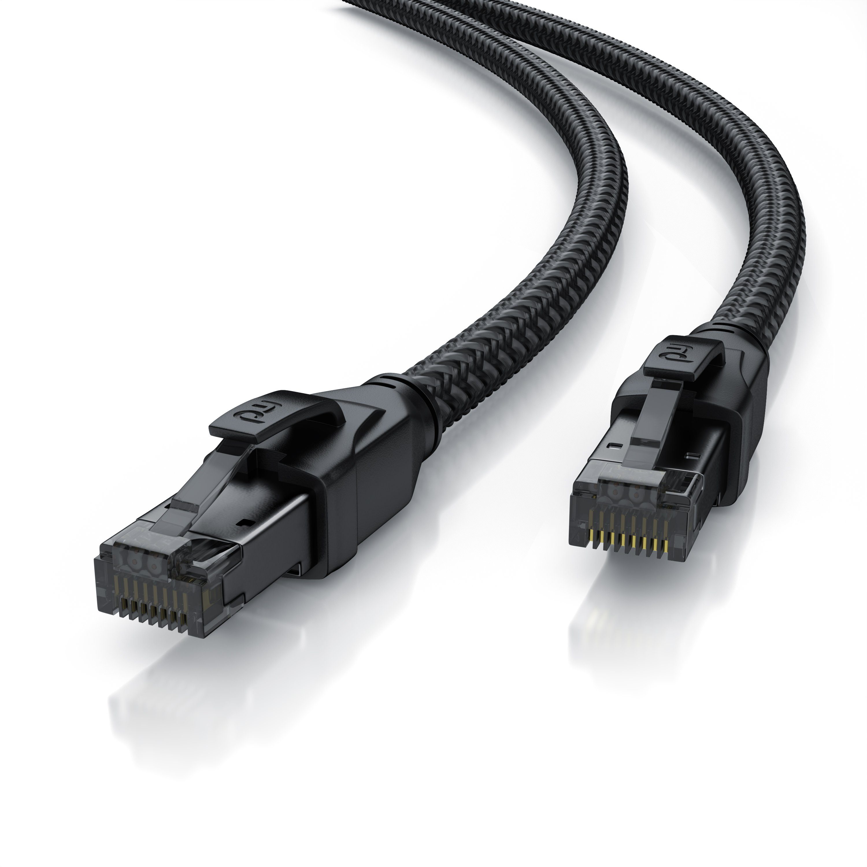 Primewire Patchkabel CAT 8, Netzwerkkabel Gigabit Ethernet 40 Gbit/s S/FTP, 3m LAN-Kabel, CAT.8, RJ-45 (Ethernet) (300 cm), für Router, Modem, Switch, PC, ideal für Gaming, Streaming, Homeoffice