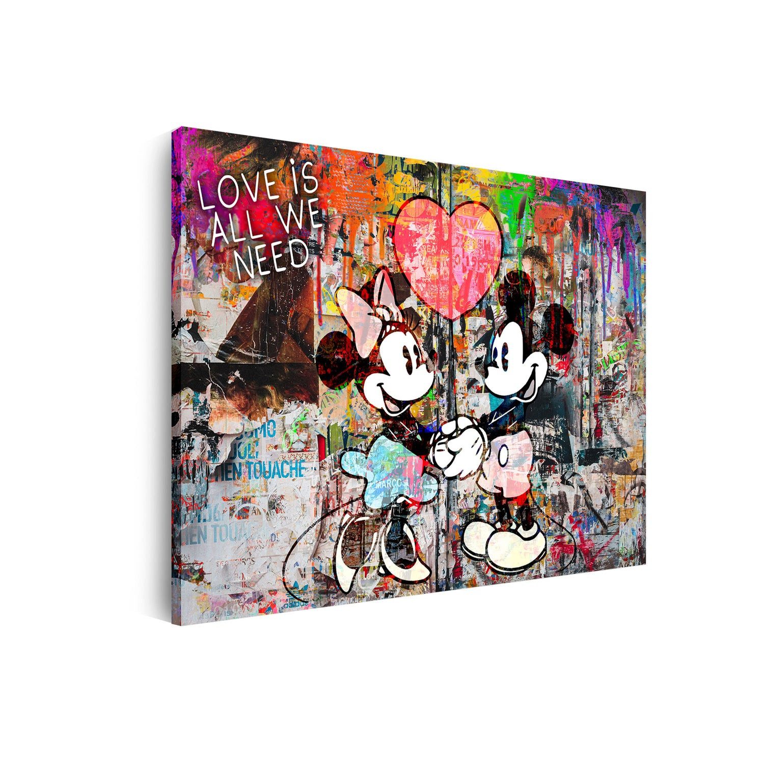 Artedinoi Leinwandbild Pop Art Maus Wandbild Leinwandbild Deko Kunst XL, Comic-Maus im Porträt