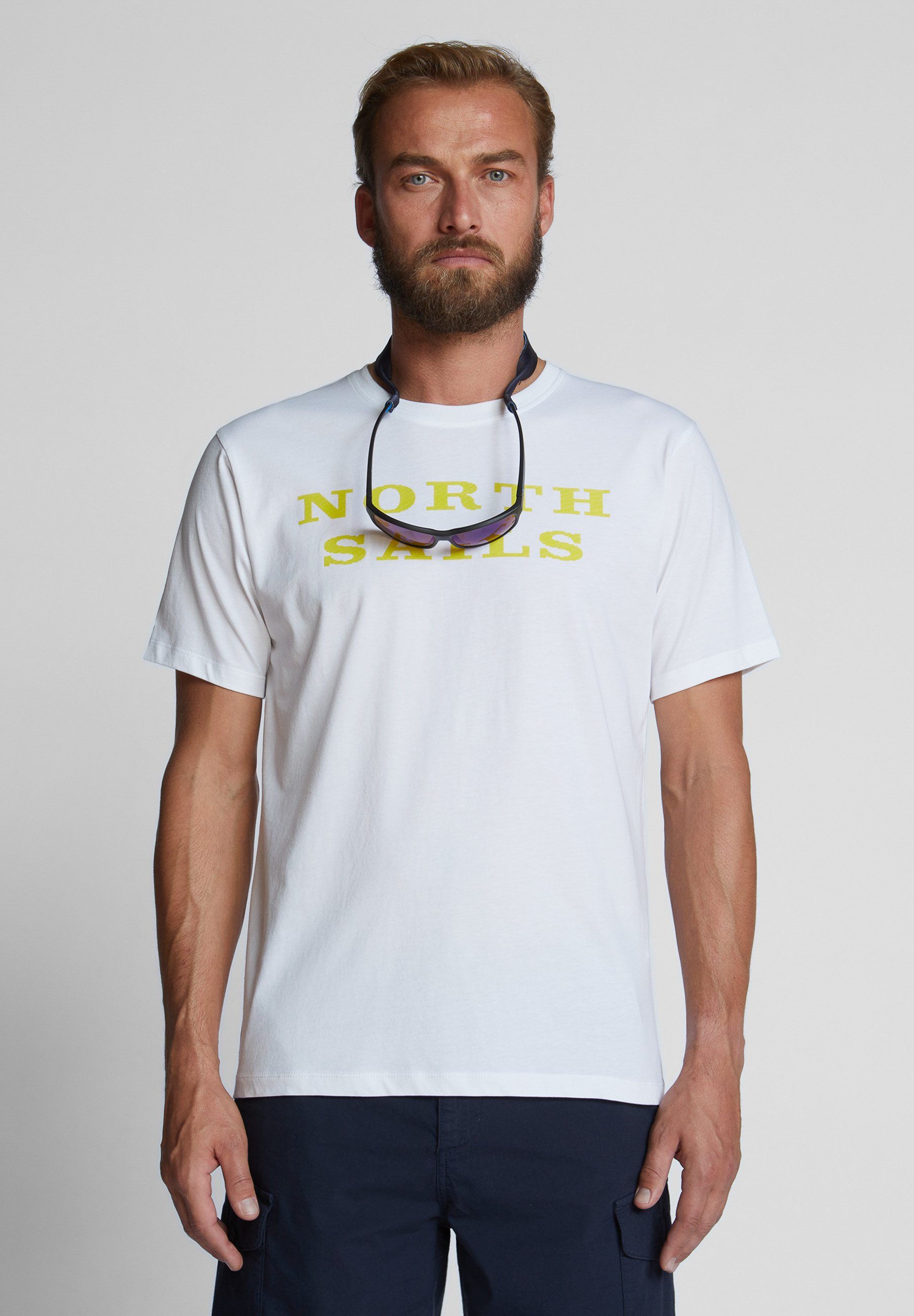 Schriftzug T-Shirt North weiss T-Shirt mit Sails