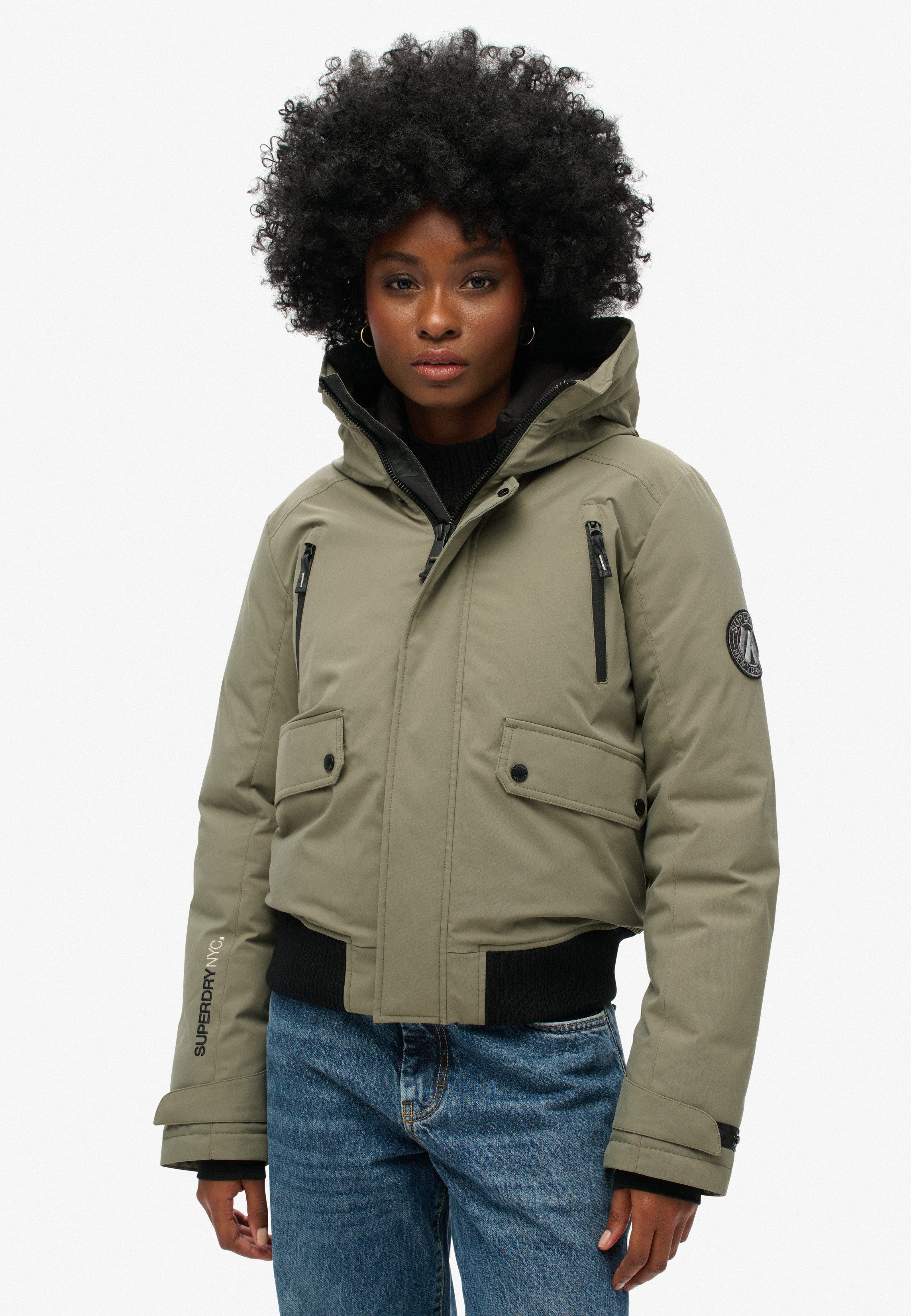 Superdry Bomberjacke CITY PADDED BOMBER JACKET Materialmix, regular fit