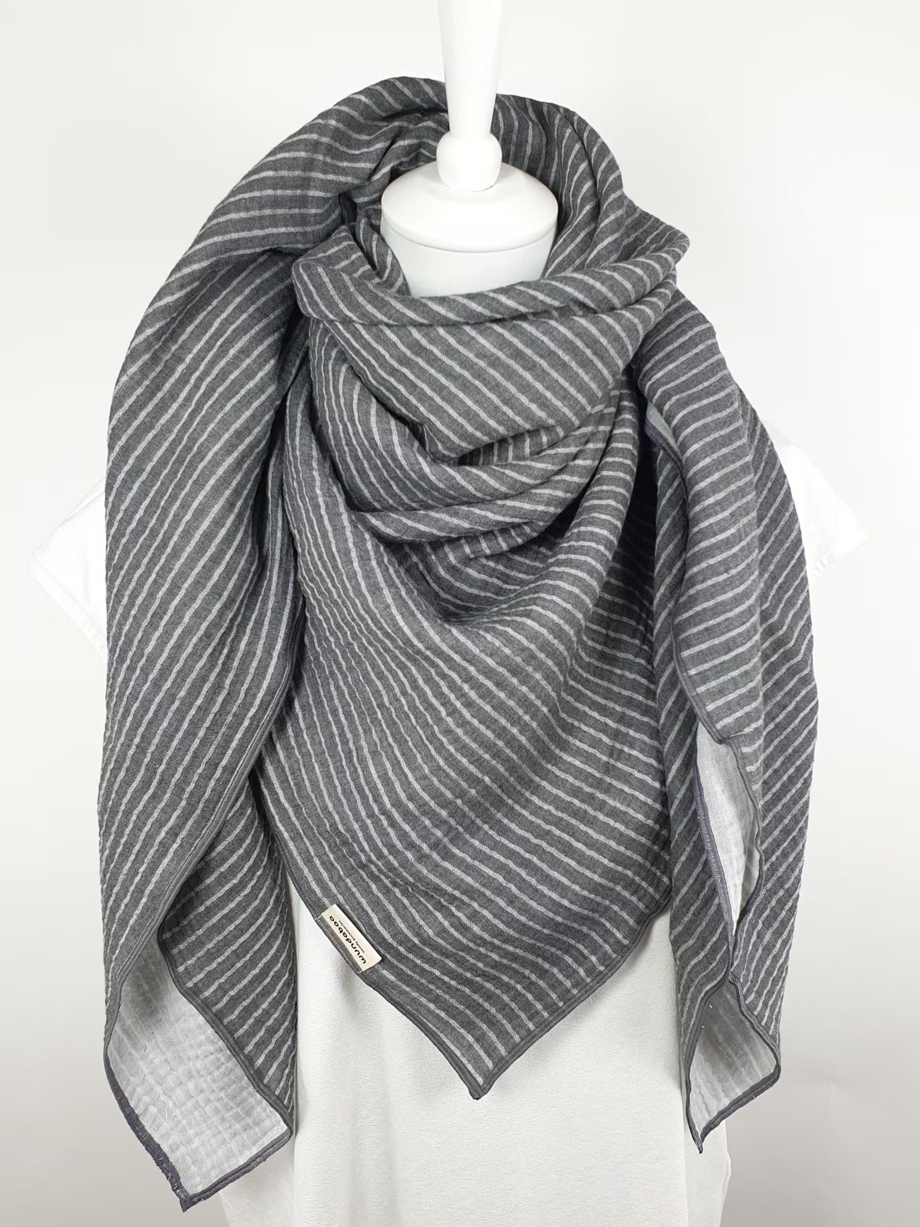 wundabaa Halstuch Musselintuch mit Streifenmuster