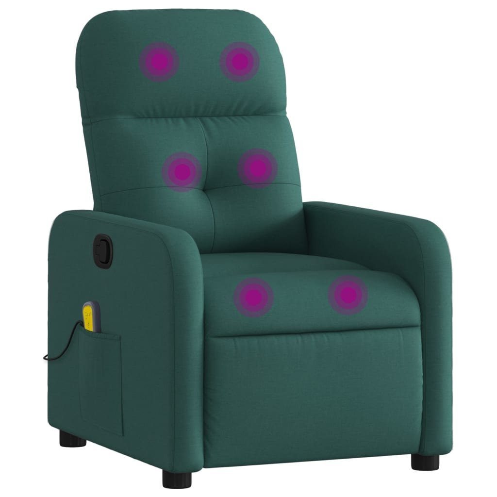 vidaXL Sessel Massagesessel Dunkelgrün Stoff (1-St) günstig online kaufen