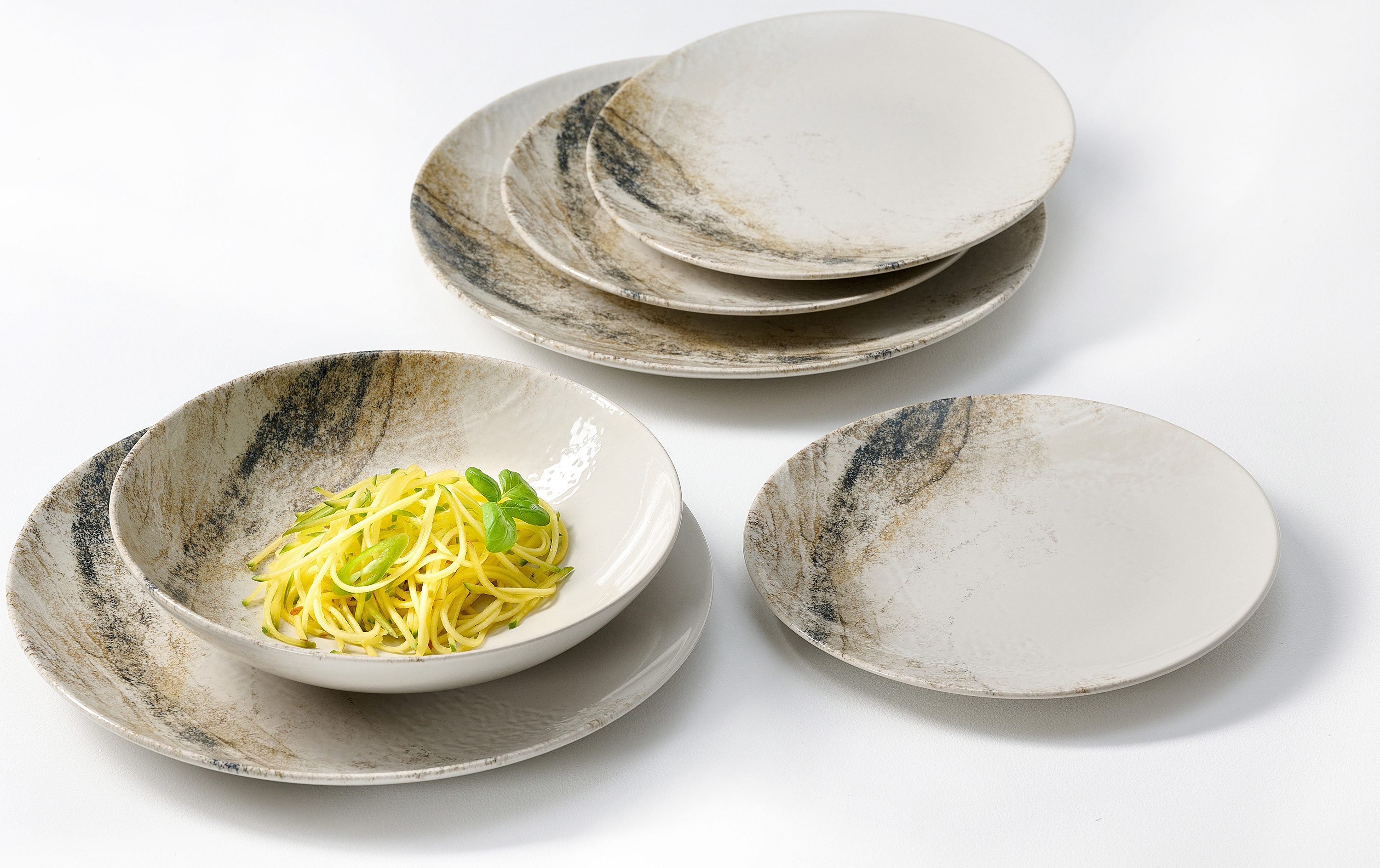 Ritzenhoff & Breker Teller-Set Arezzo (12-tlg), 4 Personen, Steinzeug