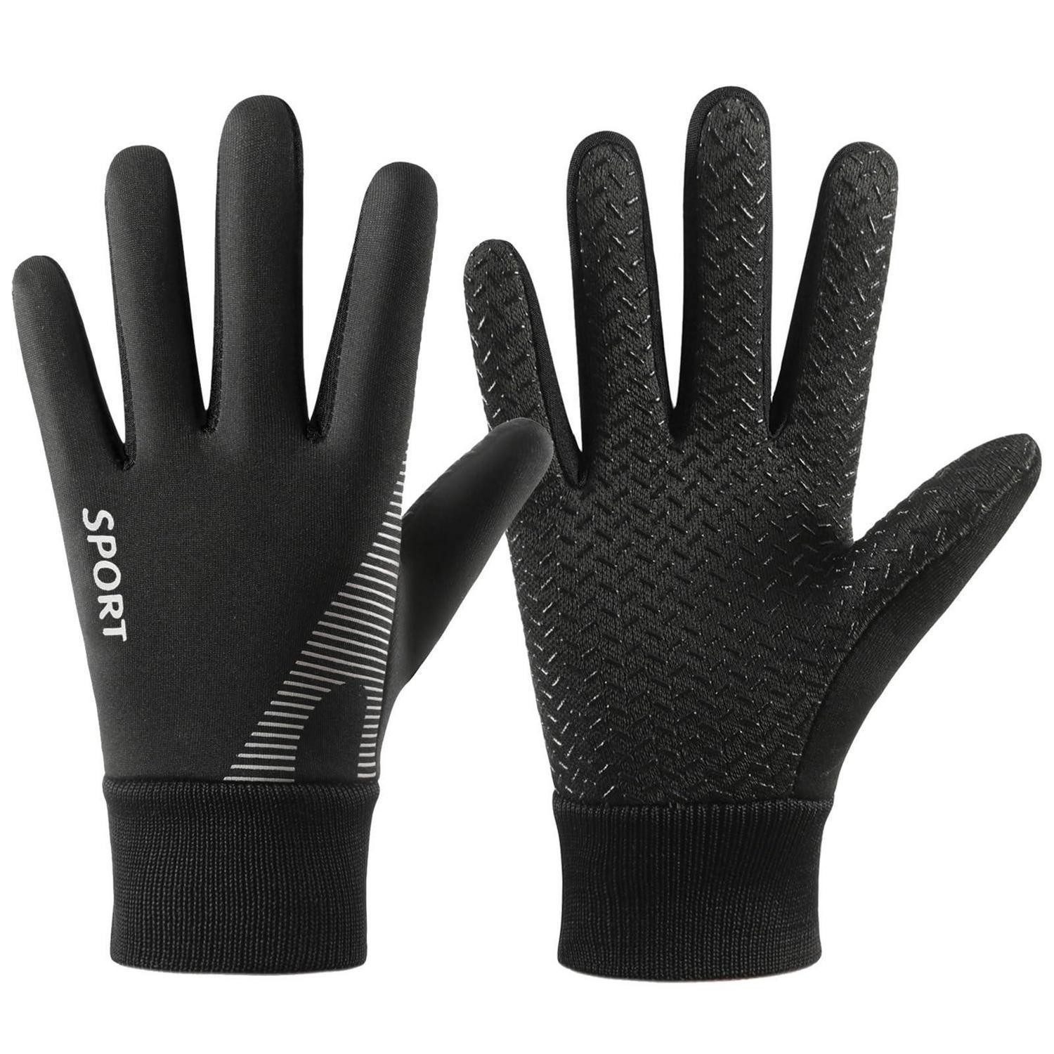 LuxusKollektion Fahrradhandschuhe Fahrradhandschuhe Kinder S schwarz warm rutschfest (1-St)