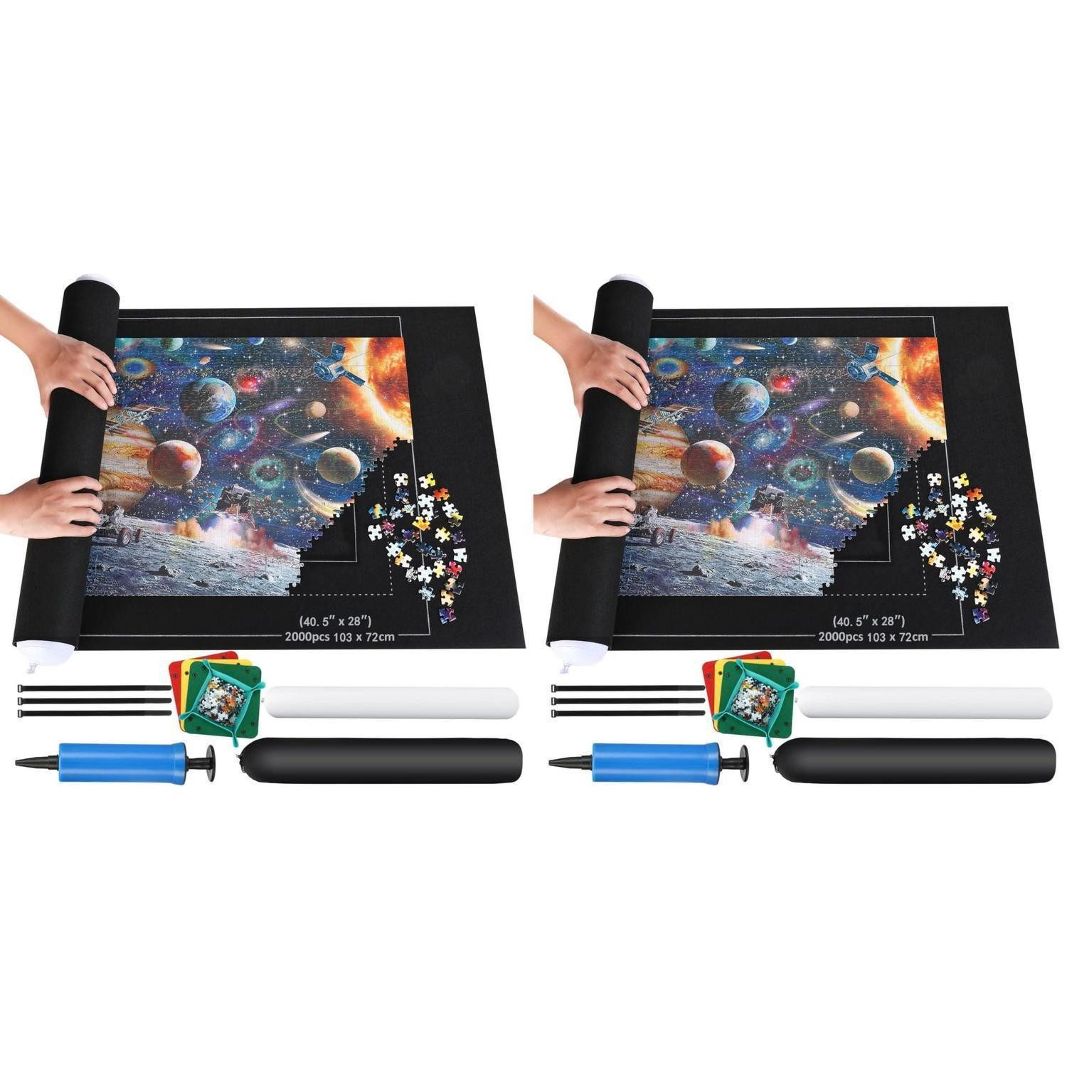 LuxusKollektion Puzzlematte Puzzlematte 80x118 cm Schwarz (2 Stk)