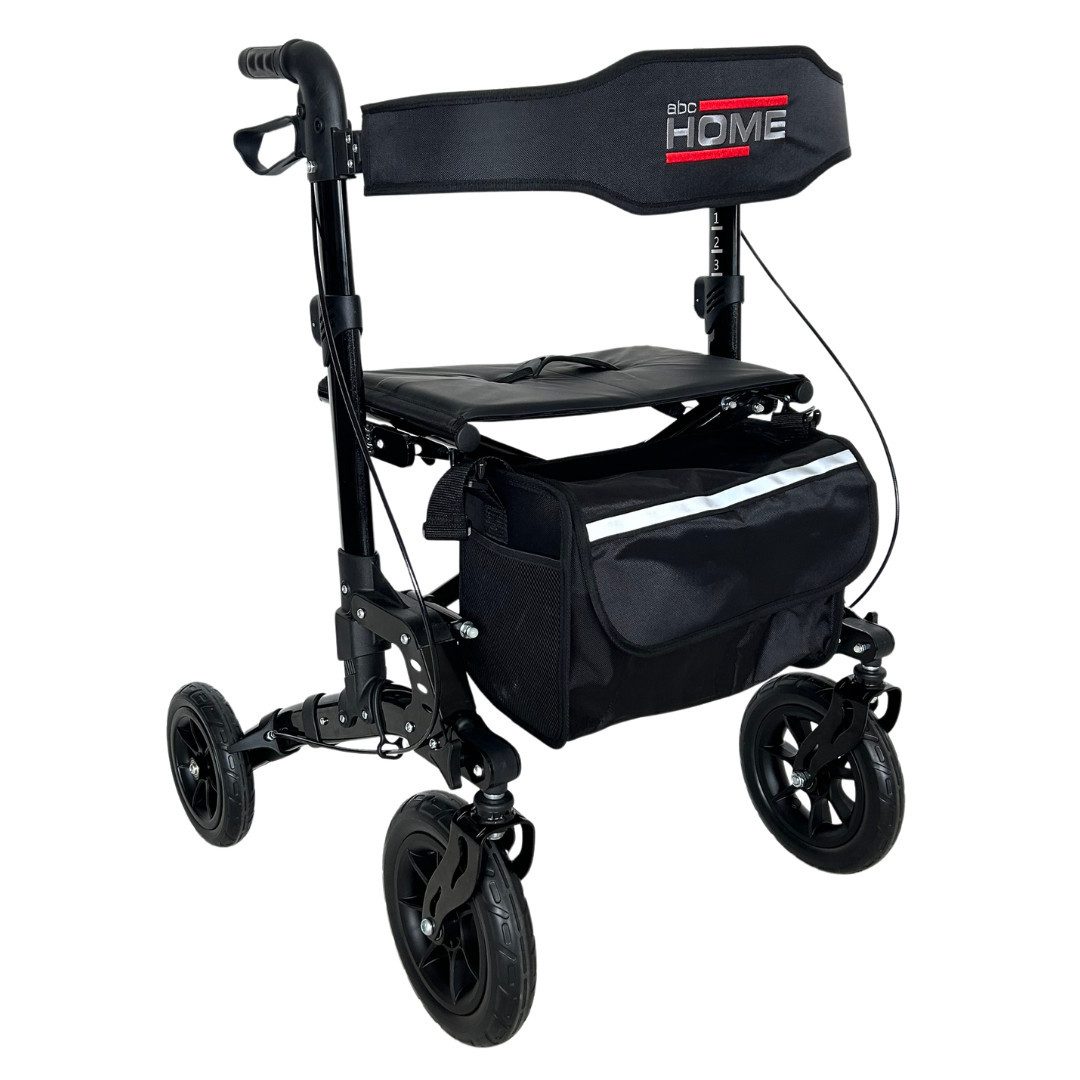 abc HOME Rollator Outdoor Aluminium – Geländegängig mit Federung bis 135kg
