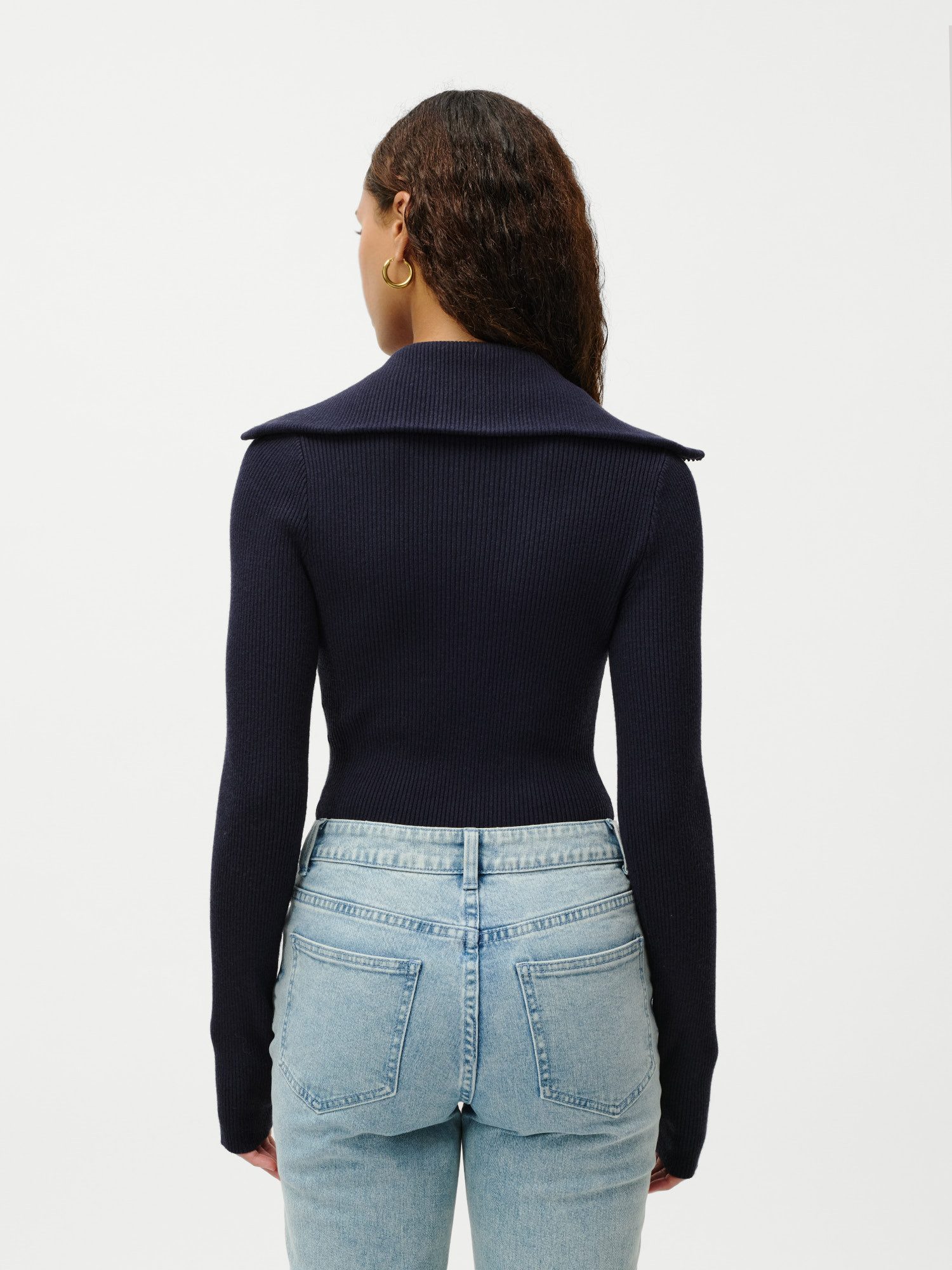 LeGer Langarmbody Heidi, LeGer by Lena Gercke mit Reißverschluss, körpernah, mit Kragen