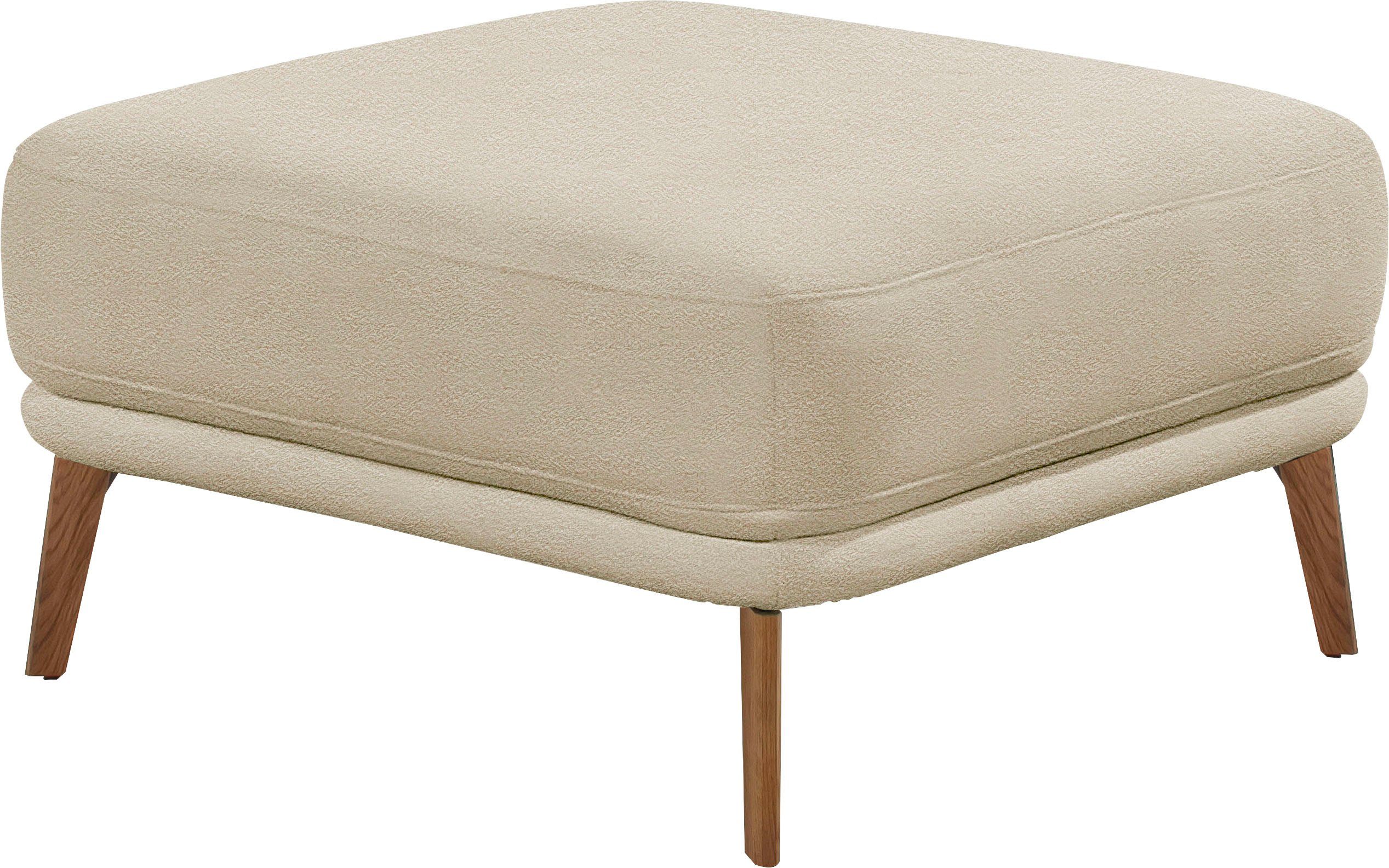 SCHÖNER WOHNEN-Kollektion Hocker Pearl - 5 Jahre Hersteller-Garantie, auch in Bouclé, Passend zur Serie Pearl, B/T/H: 80/80/45 cm, Füße Massivholz