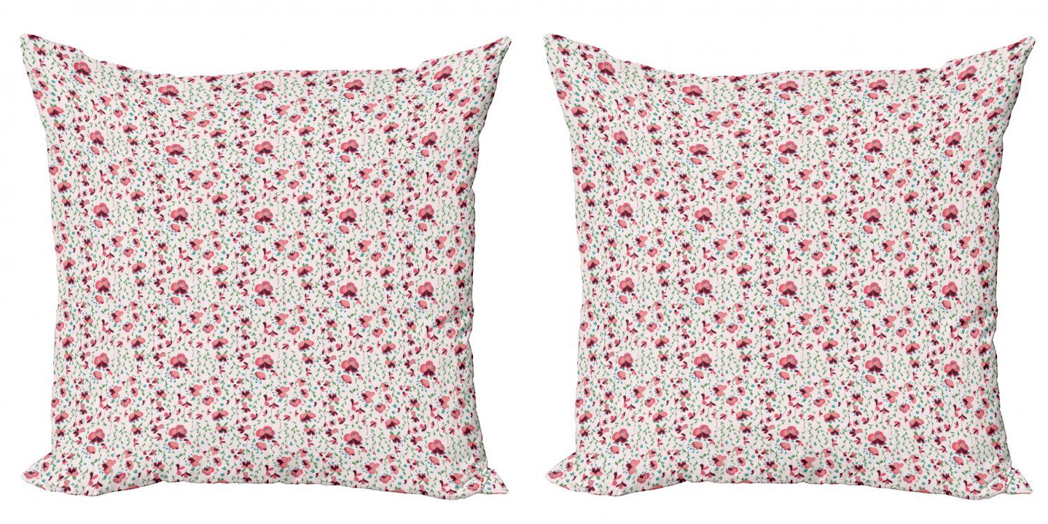 Kissenbezüge Modern Accent Doppelseitiger Digitaldruck, Abakuhaus (2 Stück), Blumenweinlese aufblühenden Röschen
