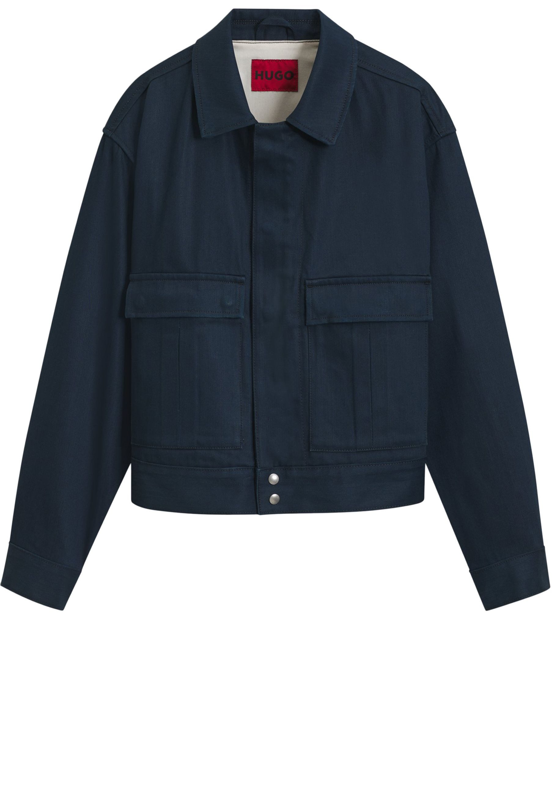 HUGO Jeansjacke aus Denim mit aufgesetzten Taschen (1-St)