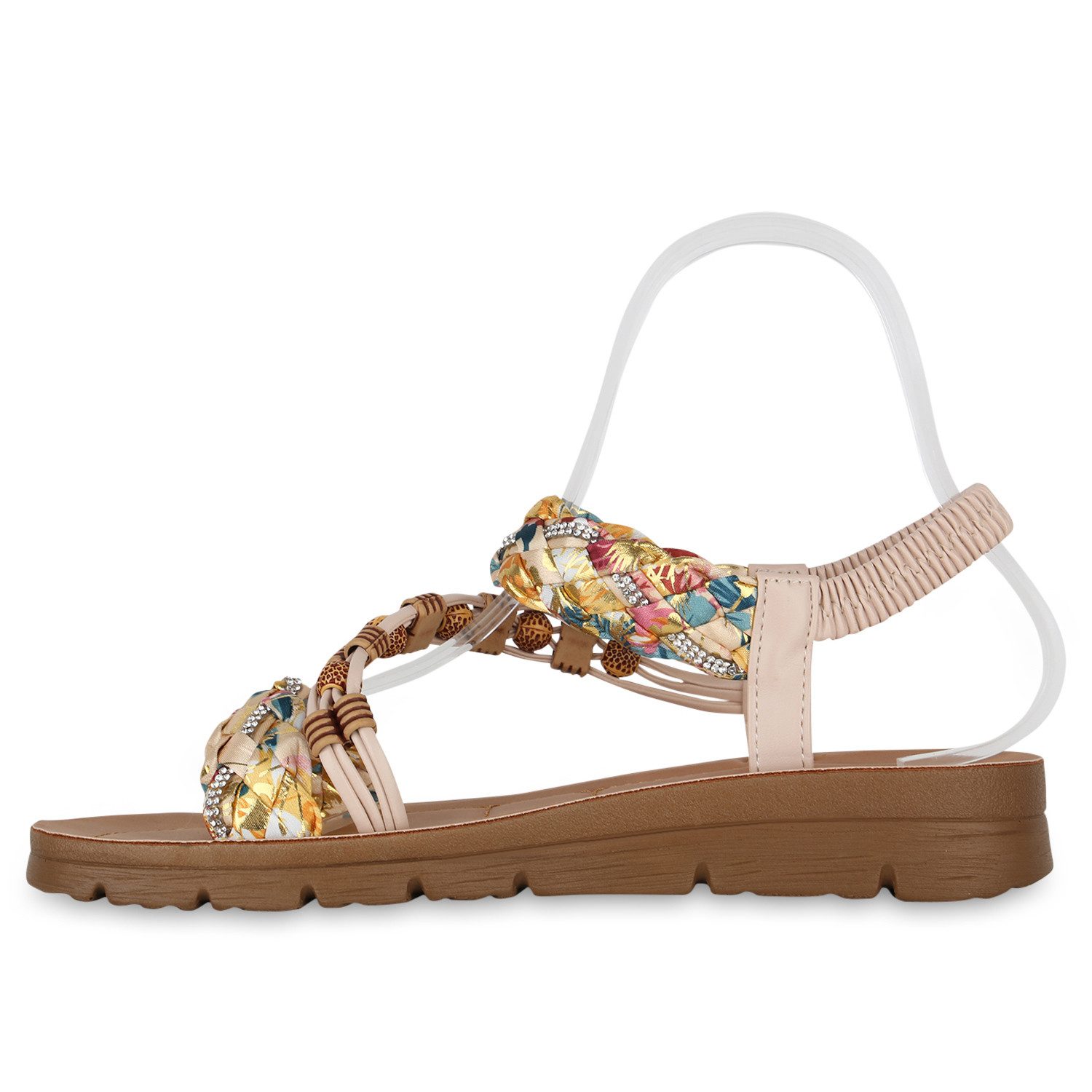 VAN HILL 840960 Riemchensandale Damen Riemchensandalen Sandalen Prints Stra günstig online kaufen