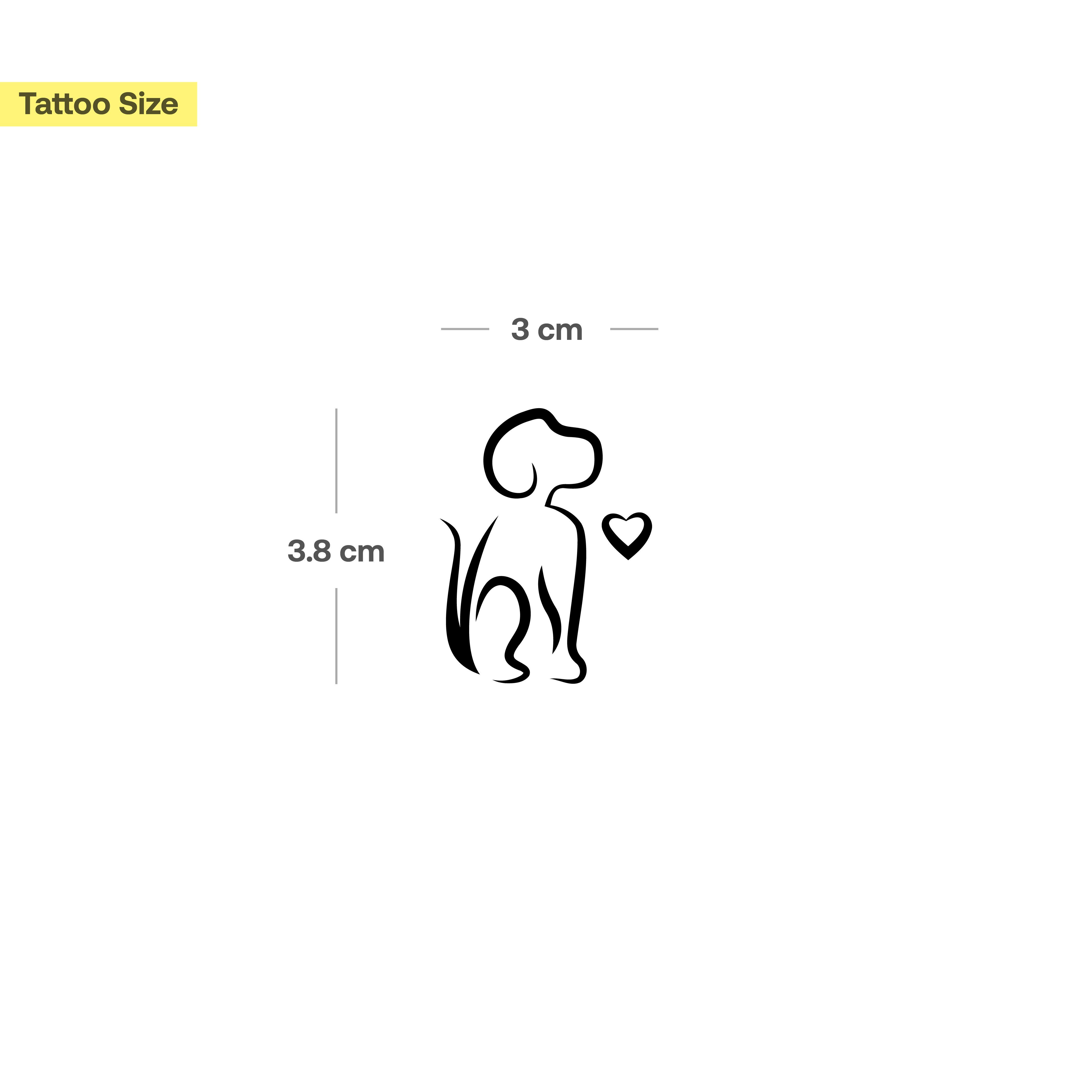 Inkster Schmuck-Tattoo Sitzender Hund, wasserfestes temporäres Tattoo, 2 Wochen Halt