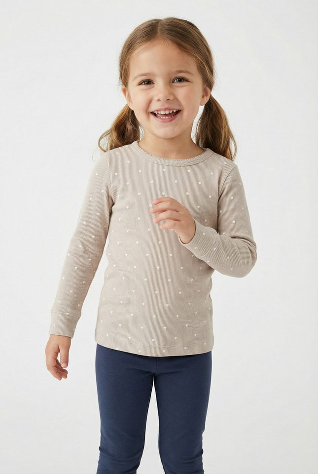 Lil' Atelier Langarmshirt NMFGAGO LS SLIM TOP LIL NOOS weiche Jersey Rippqualität