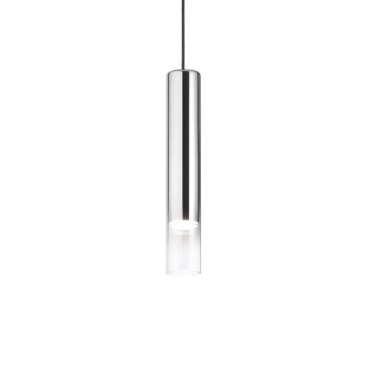 Ideal Lux Pendelleuchte Look SP1 d06 Pendelleuchte, Ø: 6 cm, H: 40 cm, Transparent, LED wechselbar, Hängeleuchte