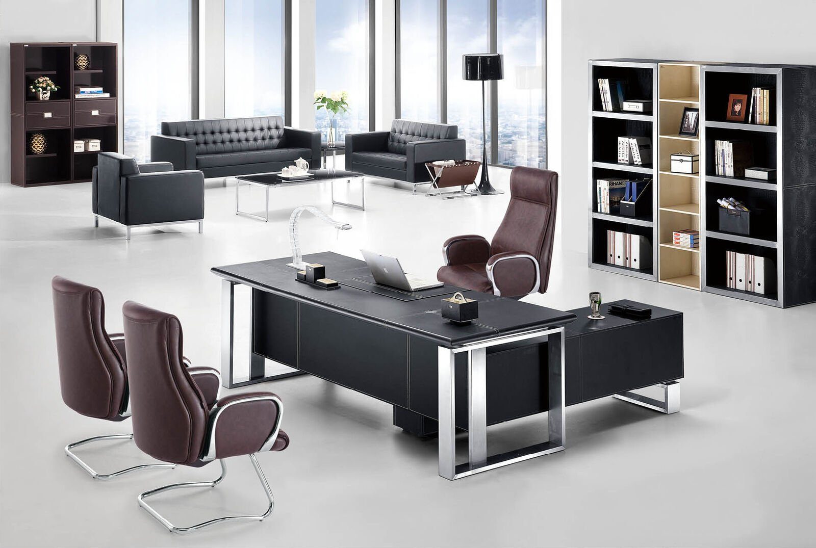 JVmoebel Eckschreibtisch, Moderne Büro Set Designermöbel Schreibtisch
