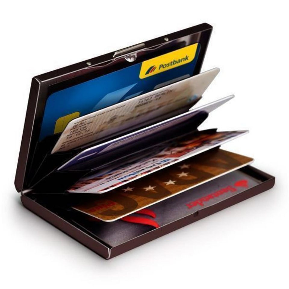 Edles RFID-Kartenetui aus Aluminium Kartensafe Schutz für bis zu 6 Chip-Karten