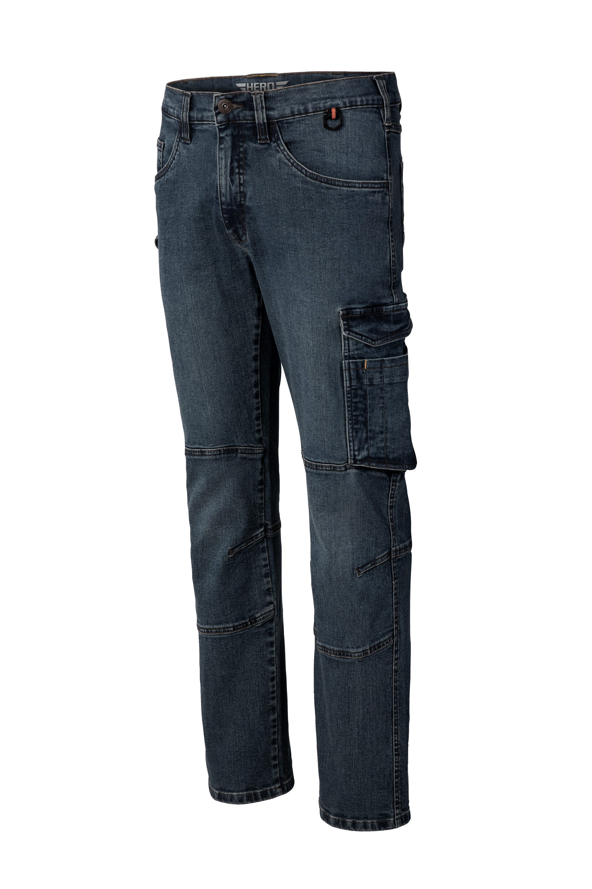 HERO by John Medoox Workerjeans CALGARY Denim Basic Workwear Arbeits-Cargojeans Arbeits-Cargojeans Denim / Jeansfür Herren