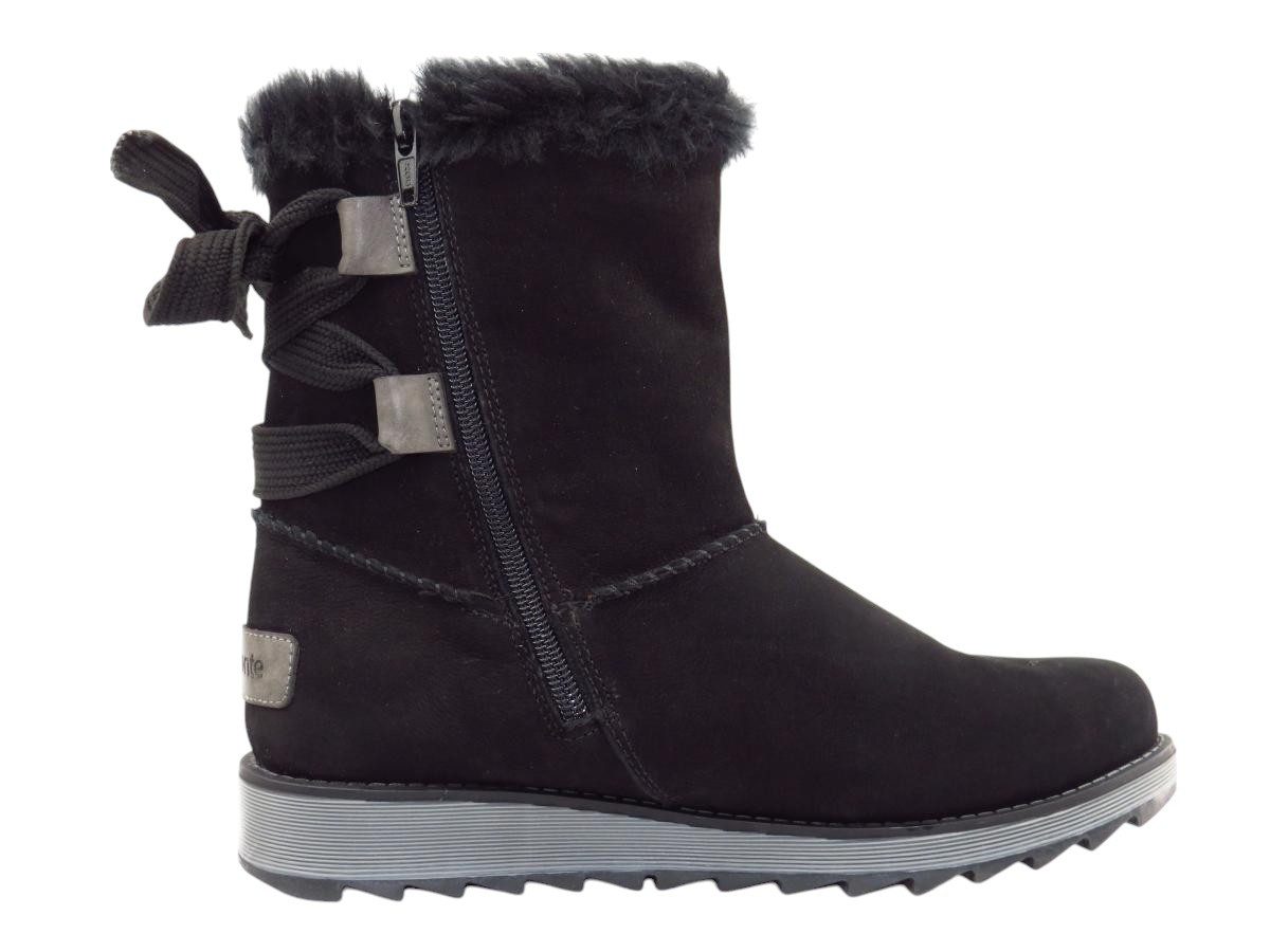 Remonte schwarz Lammfell Winterstiefel